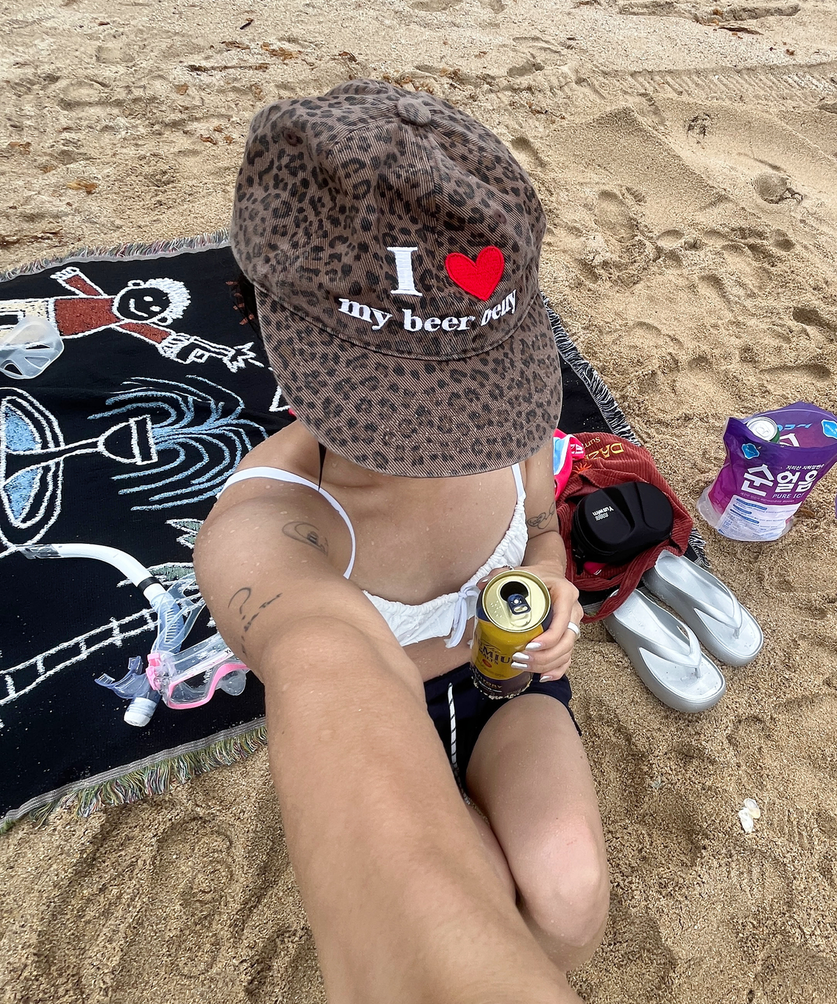 마스컴퍼니(MASCOMPANY) Love My Beer Belly cap - Leopard