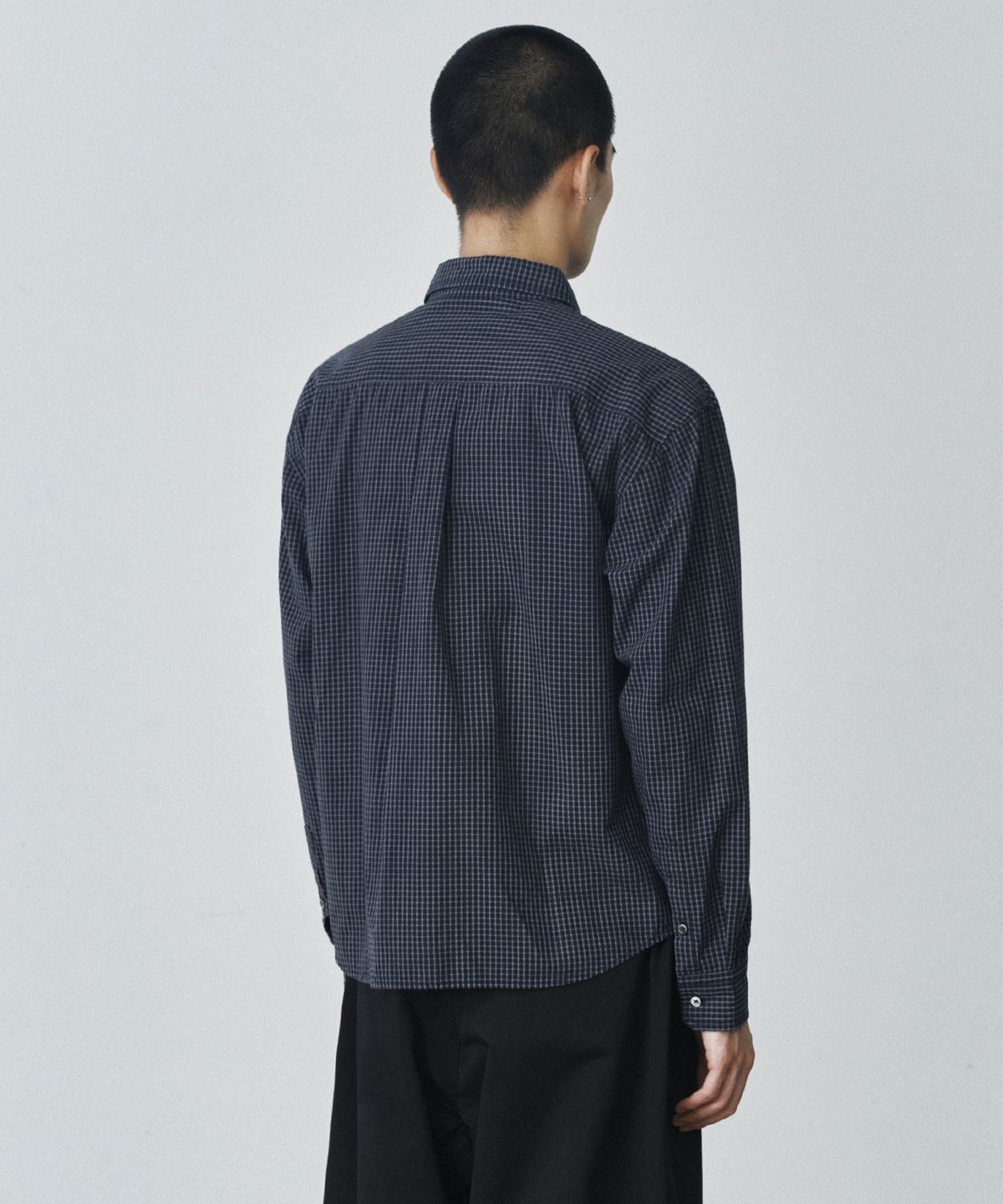 브랜디드(BRANDED) PINTER CROP CHECK SHIRT [NAVY]