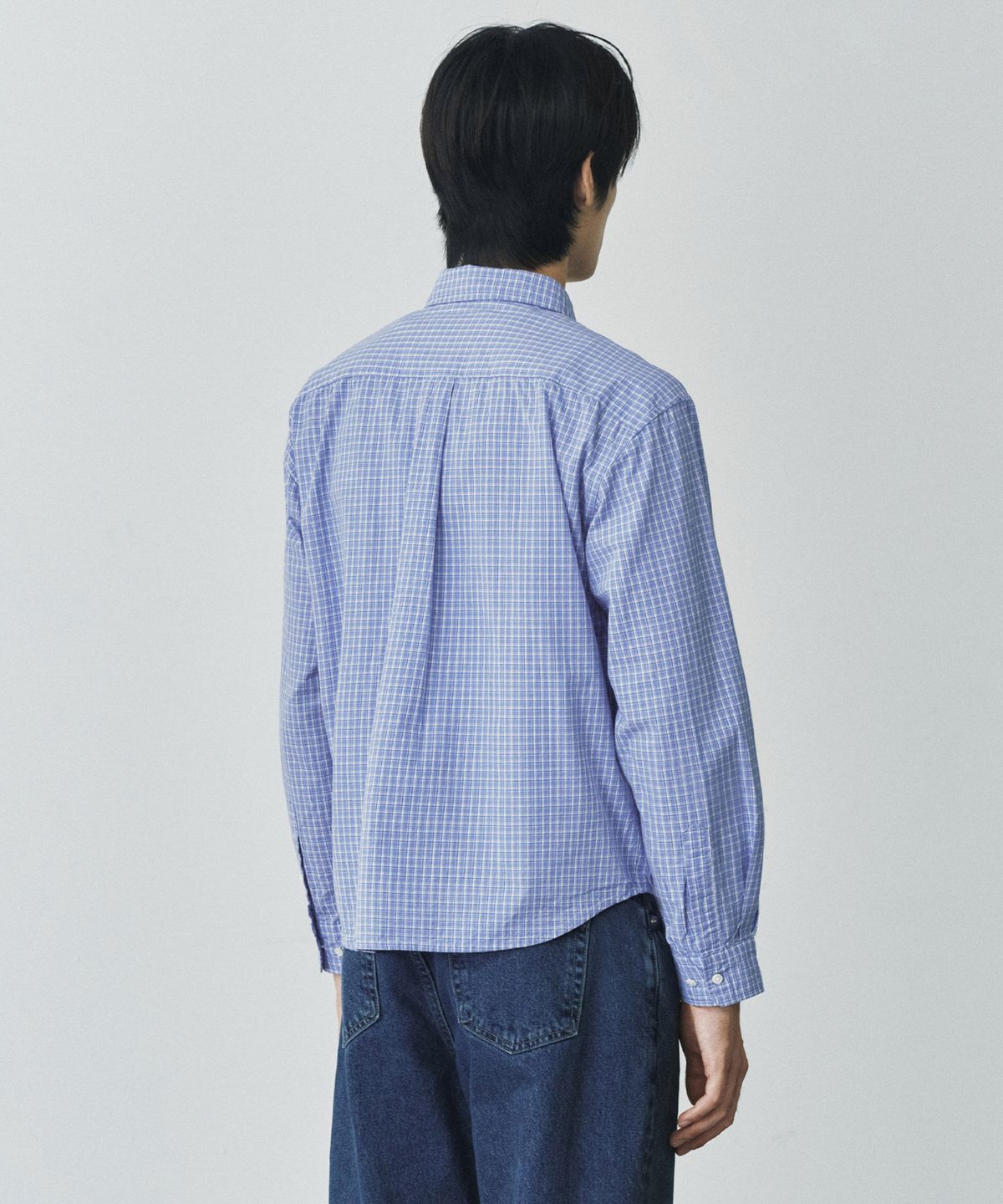 브랜디드(BRANDED) PINTER CROP CHECK SHIRT [BLUE]
