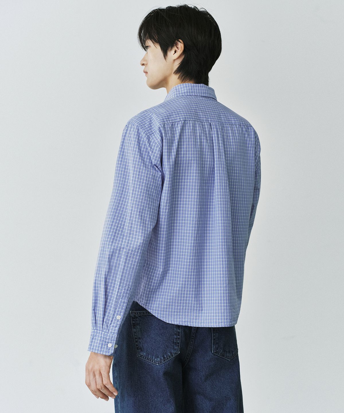 브랜디드(BRANDED) PINTER CROP CHECK SHIRT [BLUE]