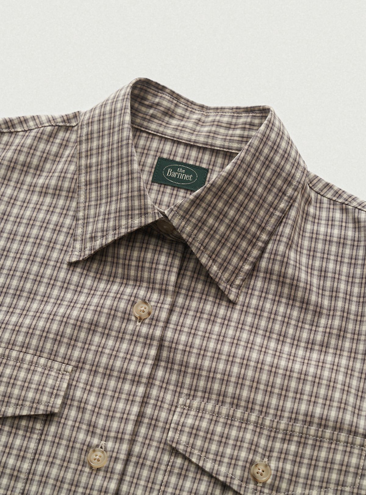 더바넷(THEBARNNET) Townie Check Pocket Shirt_Beige
