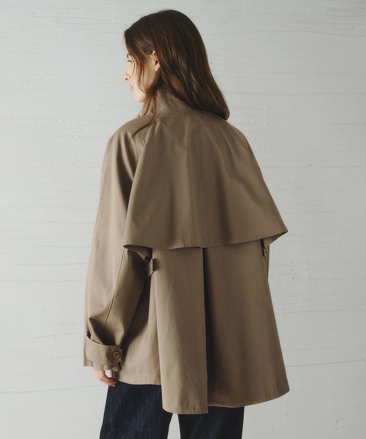 르니나(LENINA) BAYLIN cape trench coat_KHAKI GRAY