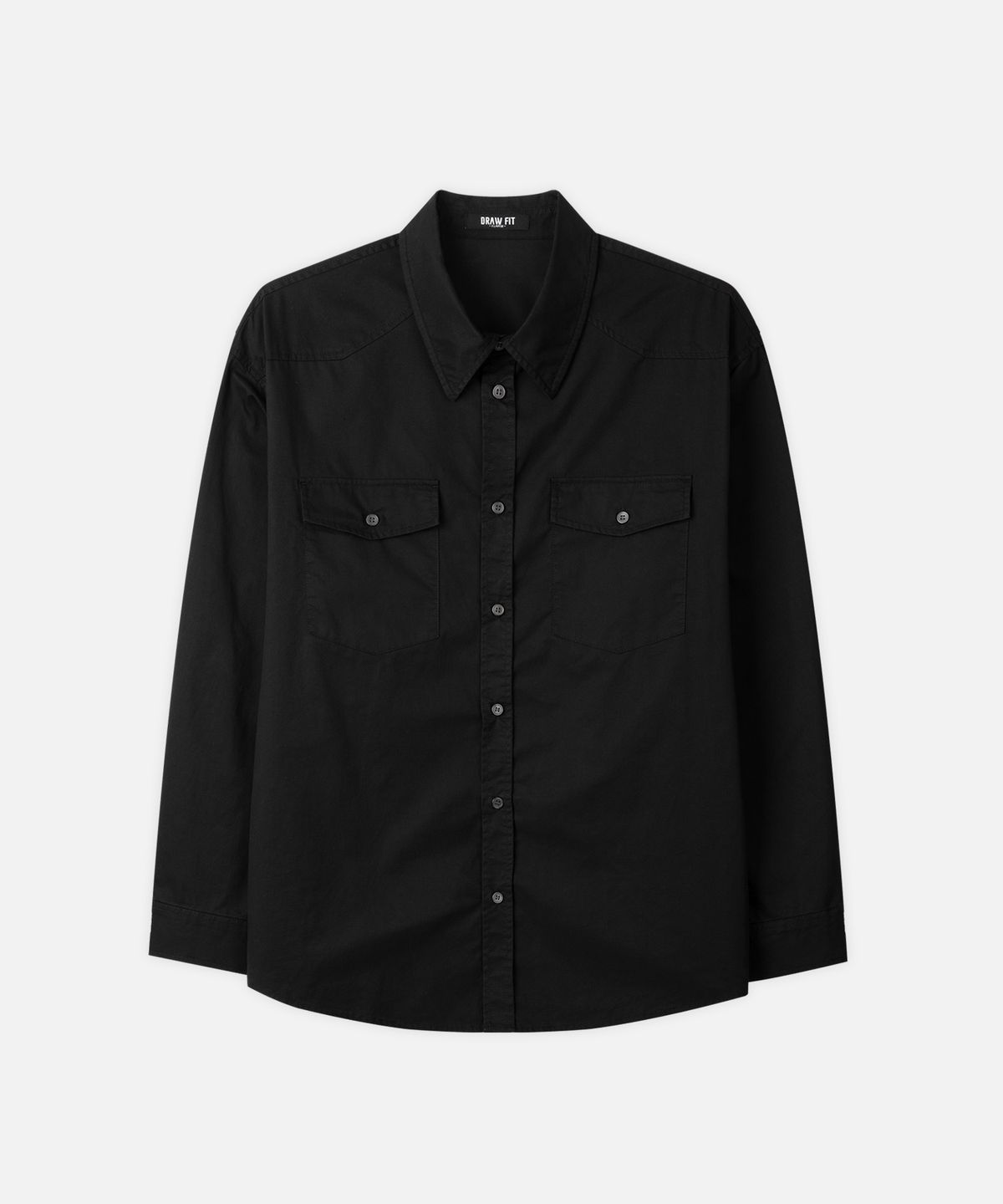 드로우핏(DRAW FIT) 워시드 코튼 웨스턴 셔츠 [BLACK]