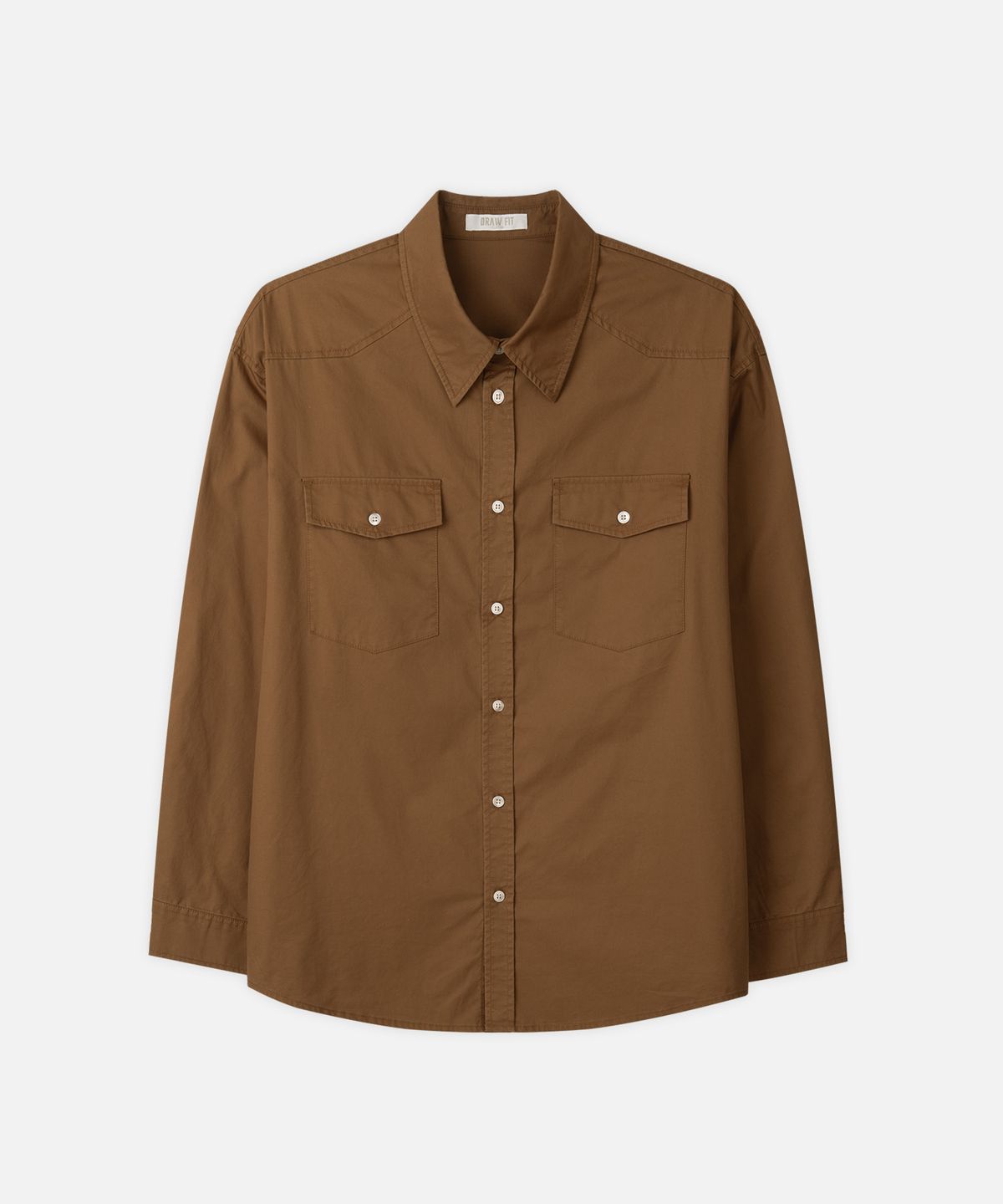 드로우핏(DRAW FIT) 워시드 코튼 웨스턴 셔츠 [BROWN]