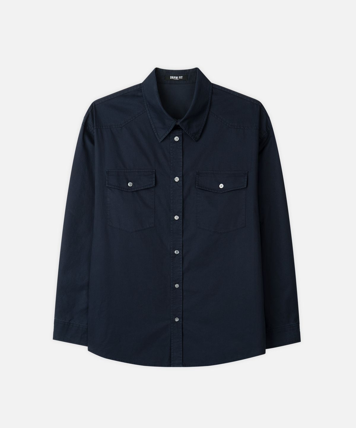 드로우핏(DRAW FIT) 워시드 코튼 웨스턴 셔츠 [NAVY]