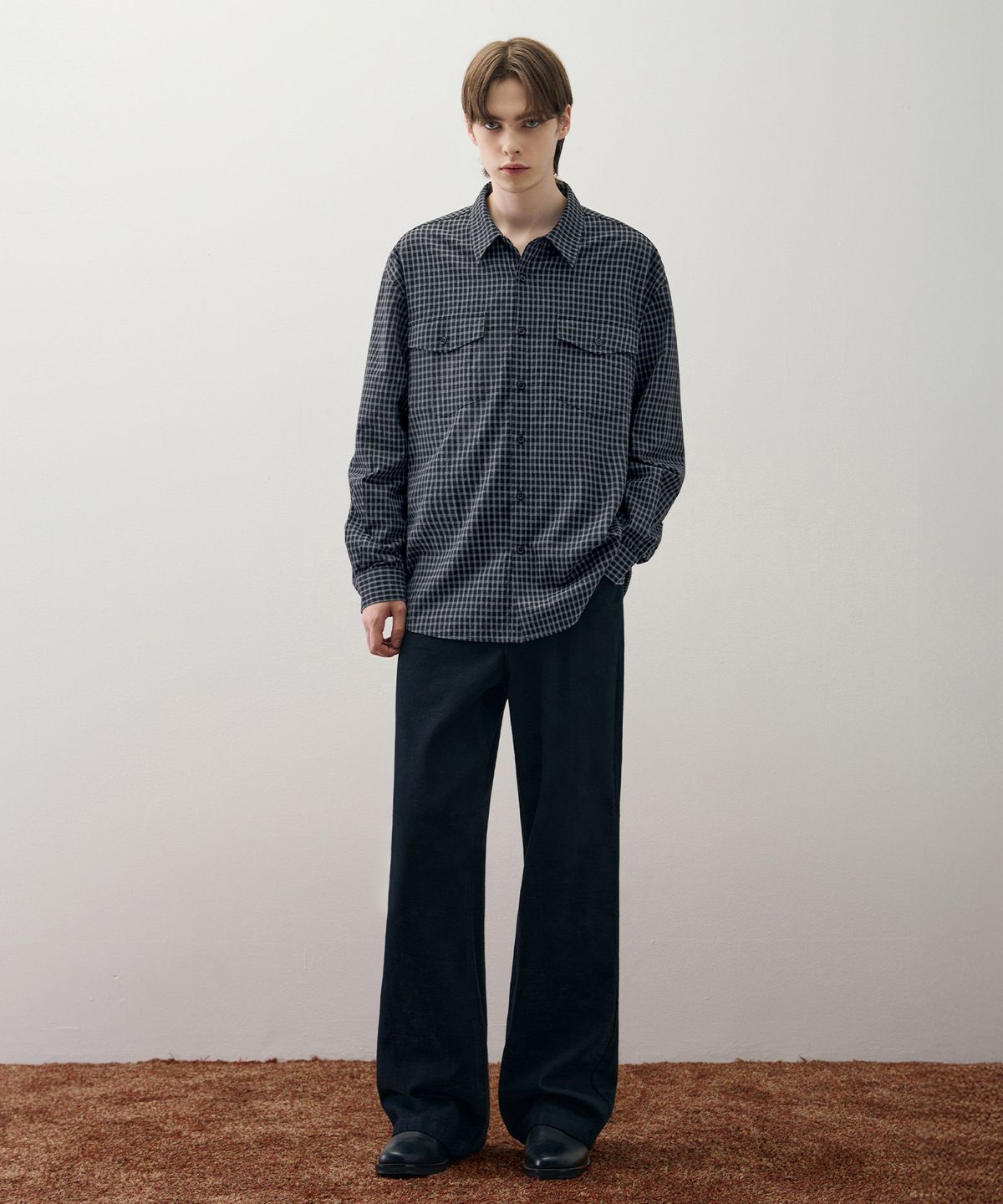 드로우핏(DRAW FIT) 덴버 투 포켓 체크 셔츠 [DARK BLUE]
