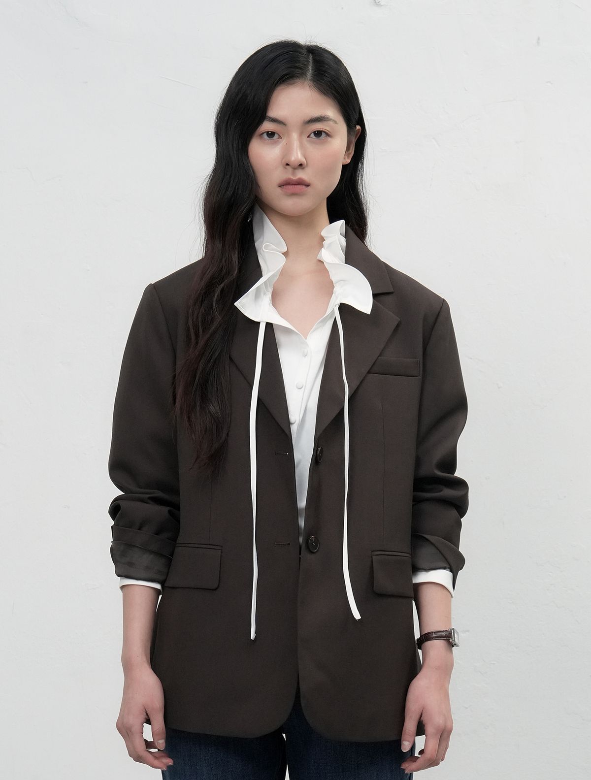 제너럴아이디어(GENERALIDEA) 오버핏 테일러드 자켓 [BROWN] / WBE3L55505