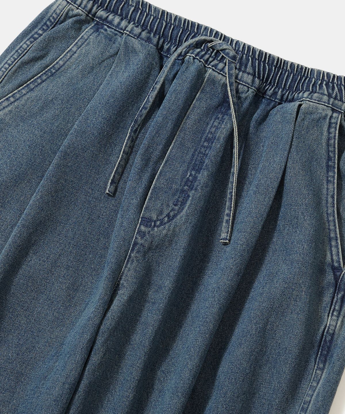컬럼비아 유니버시티(COLUMBIA UNIVERSITY) M-LABEL LOOSE-FIT PINTUCK DENIM PANTS_MIDNIGHT JEAN