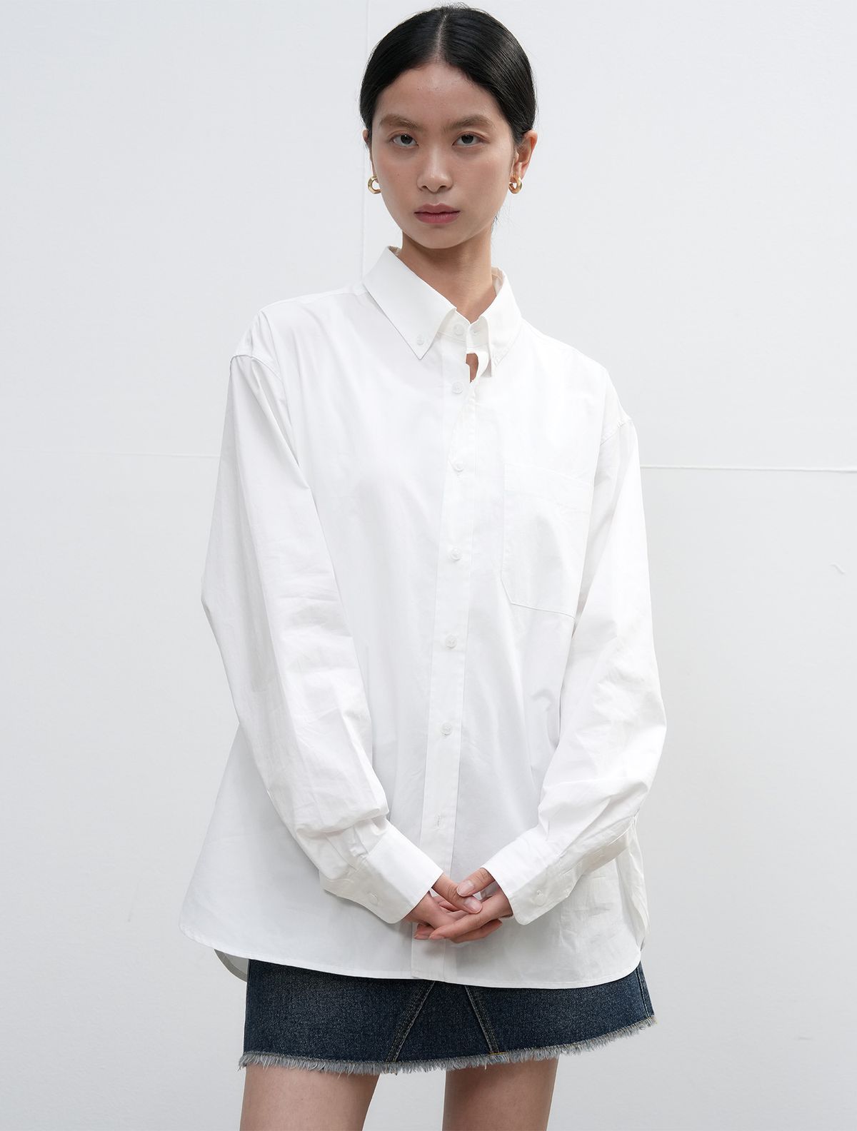 제너럴아이디어(GENERALIDEA) UNISEX 레귤러핏 코튼 셔츠 [IVORY] / SBE3U03004