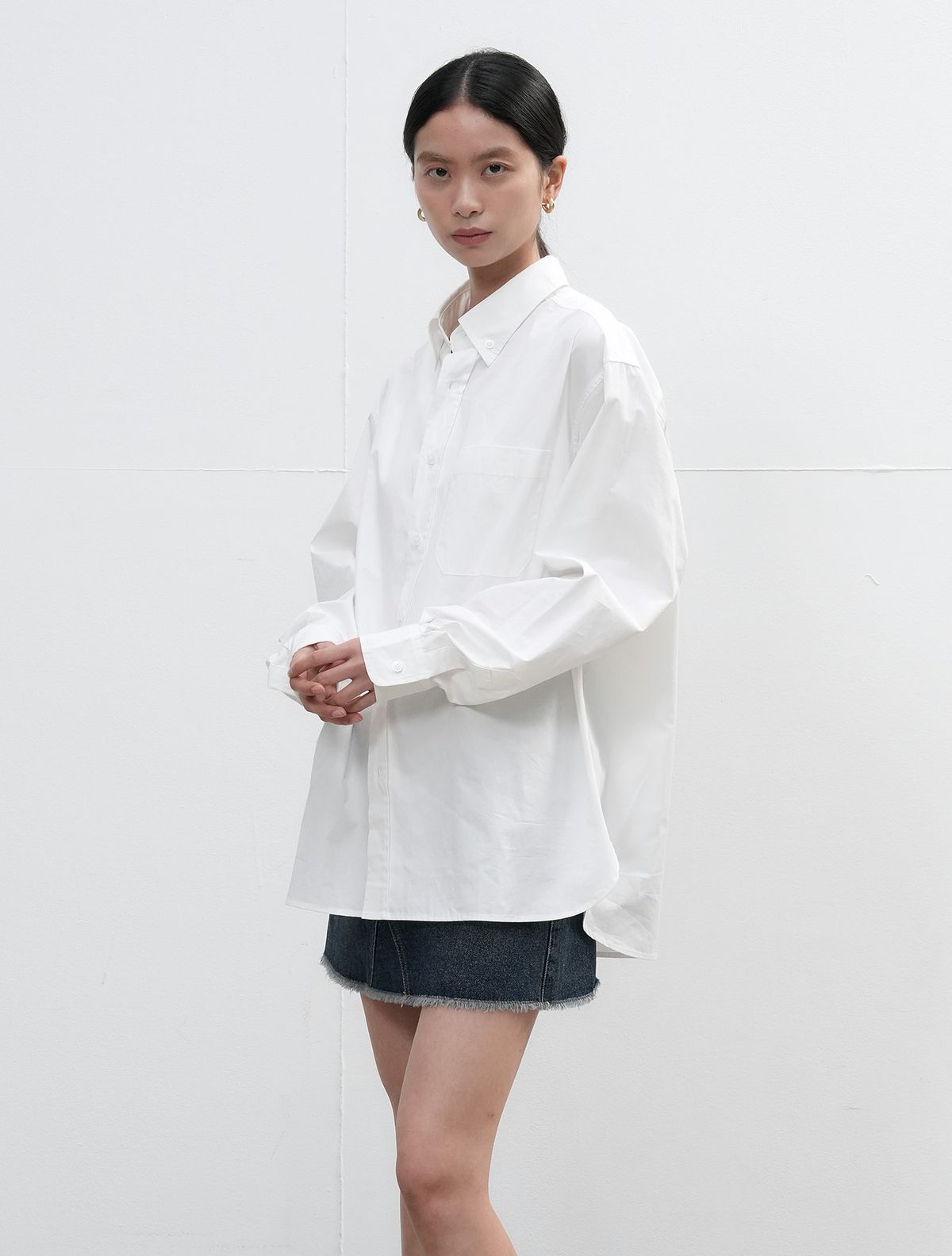 제너럴아이디어(GENERALIDEA) UNISEX 레귤러핏 코튼 셔츠 [IVORY] / SBE3U03004