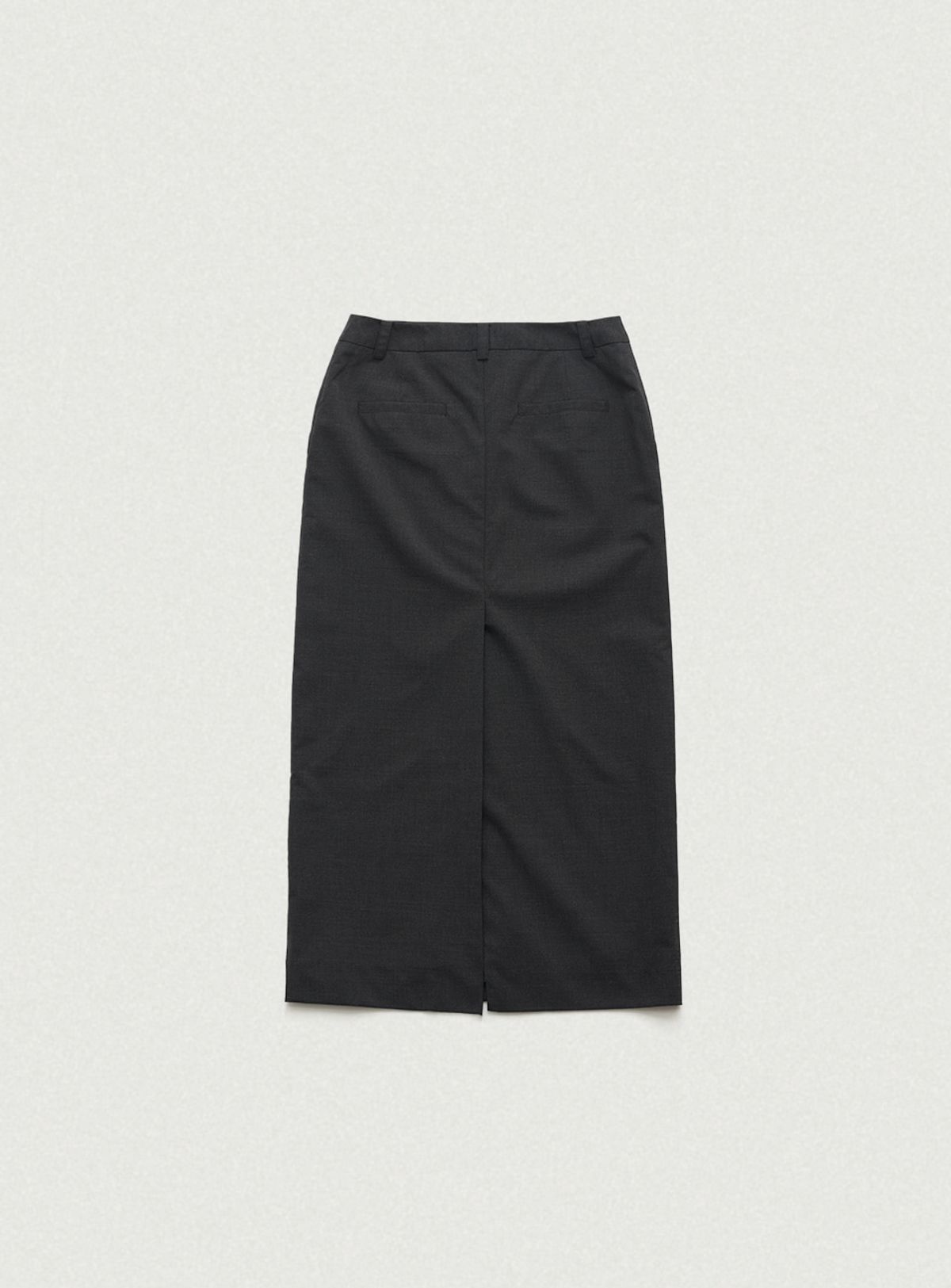 더바넷(THEBARNNET) Mould Low Rise Maxi Skirt_Charcoal
