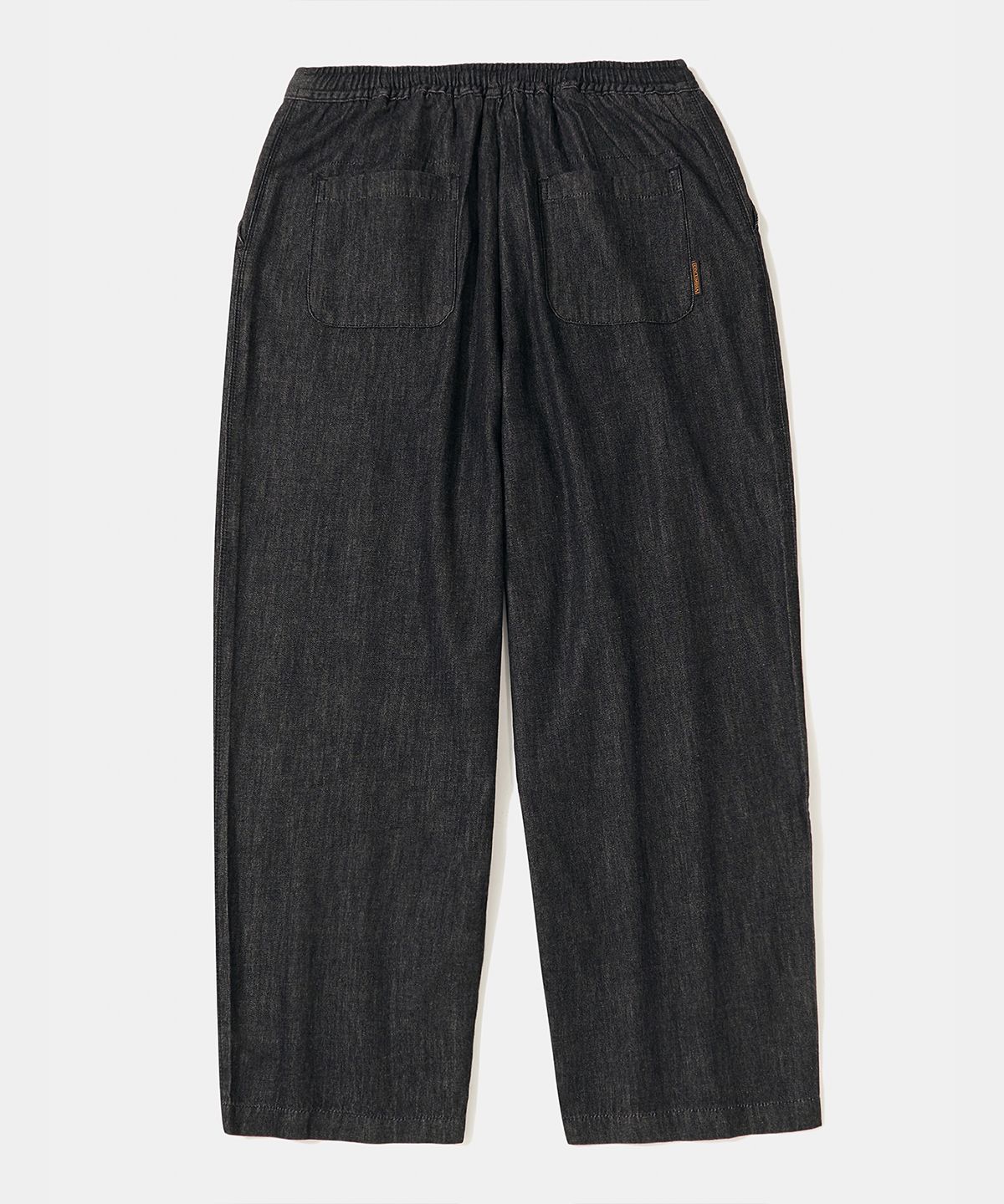 컬럼비아 유니버시티(COLUMBIA UNIVERSITY) TRAJAN LABEL PINTUCK WIDE-FIT DENIM PANTS_BLACK JEAN