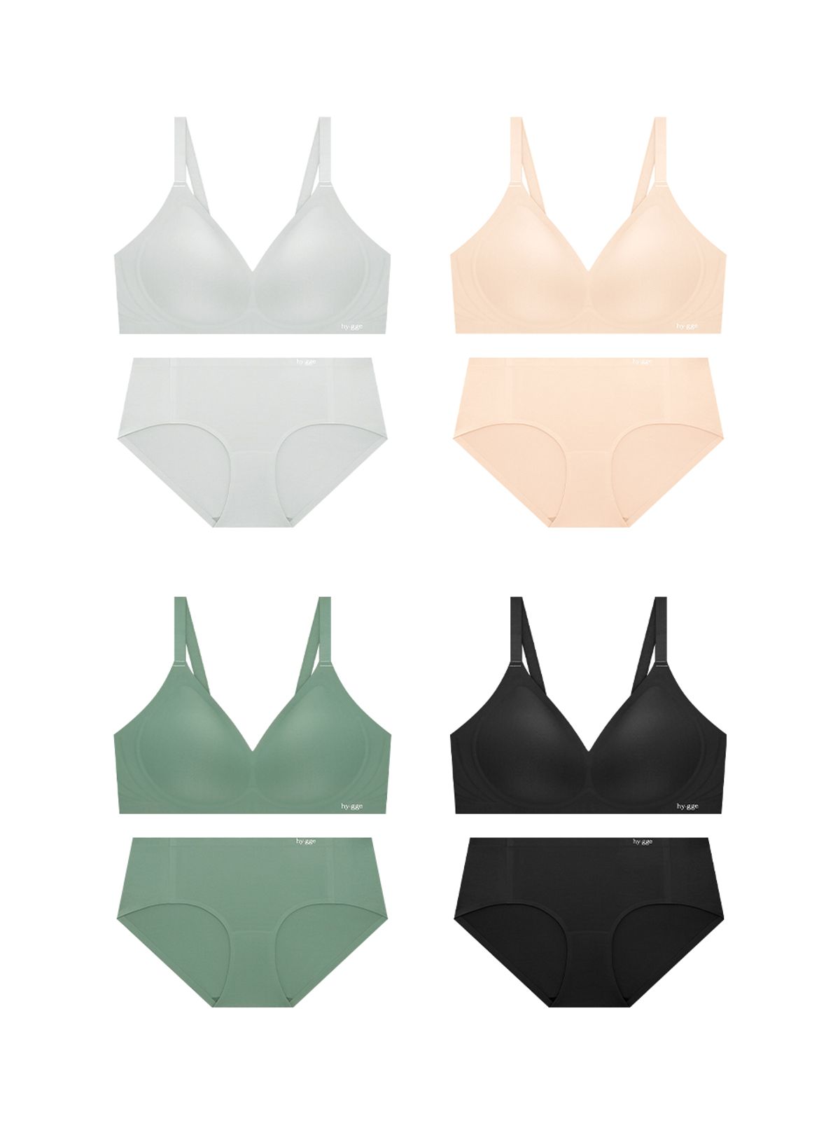 휘게 언더웨어(HYGGE UNDERWEAR) 마시멜로 프리컷 브라 팬티 세트