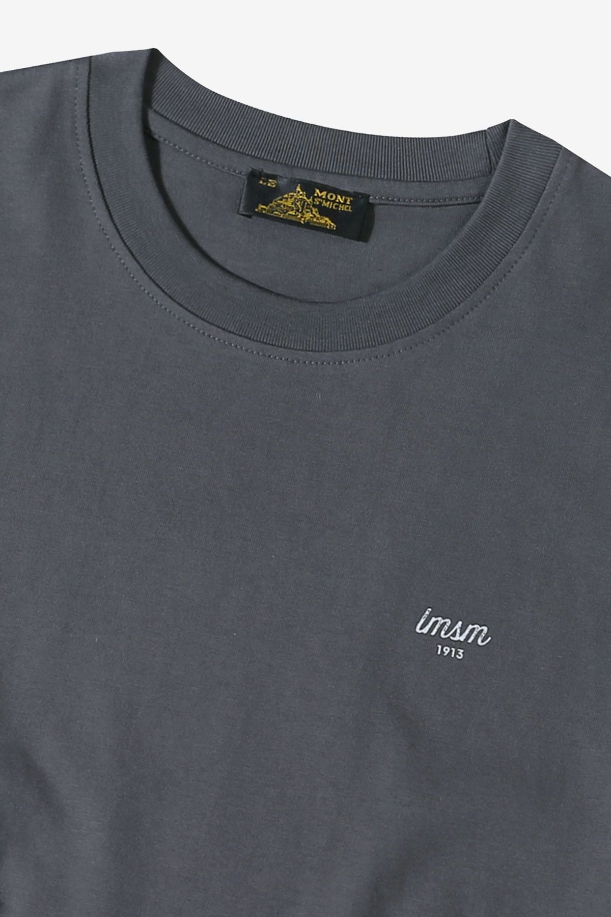 르몽생미셸(LE MONT ST MICHEL) unisex back print t-shirts_Dark grey