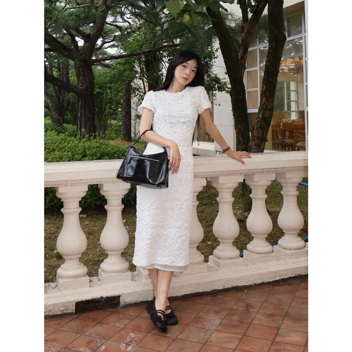 빈폴 액세서리(BEANPOLE ACCESSORY) 라인 미디엄 토트백  블랙