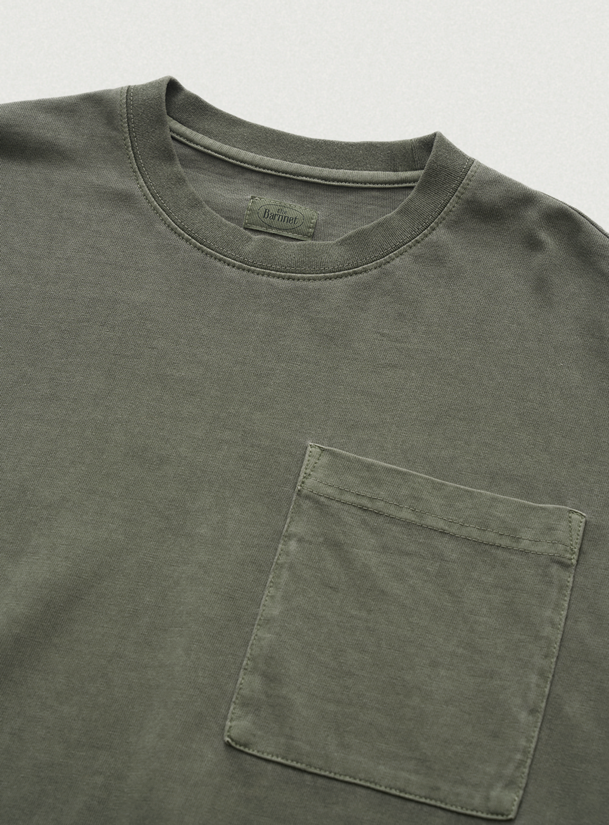 더바넷(THEBARNNET) Maro Pigment Pocket T-Shirt_Khaki