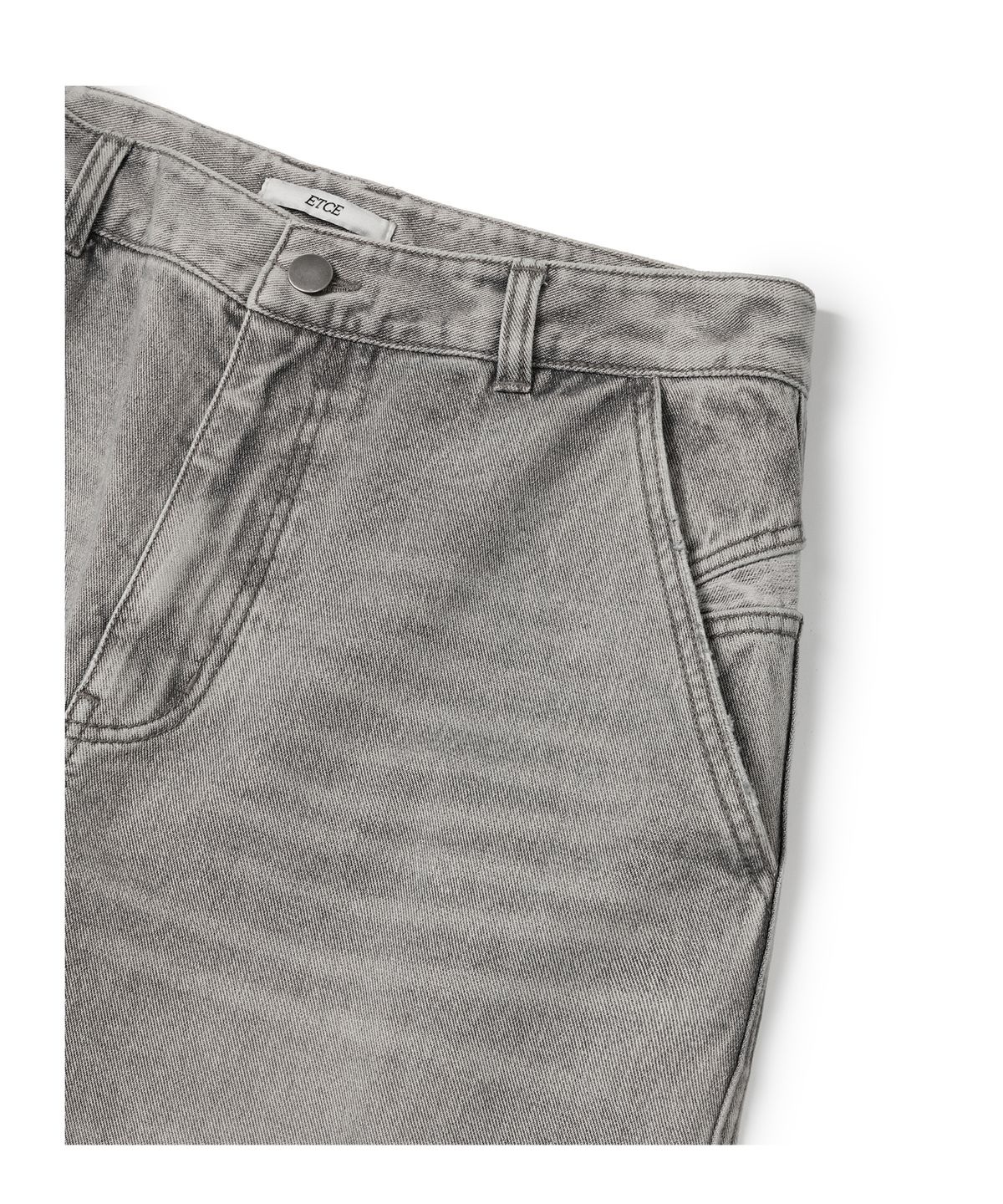 이티씨이(ETCE) KENDRICK SEMI FLARE DENIM PANTS (GRAY)