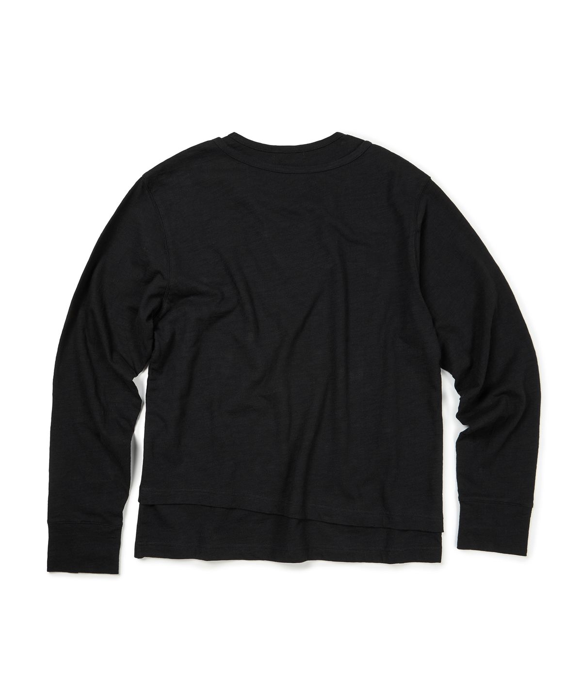 이티씨이(ETCE) LAYERED HENLEY NECK LONG SLEEVE (BLACK)