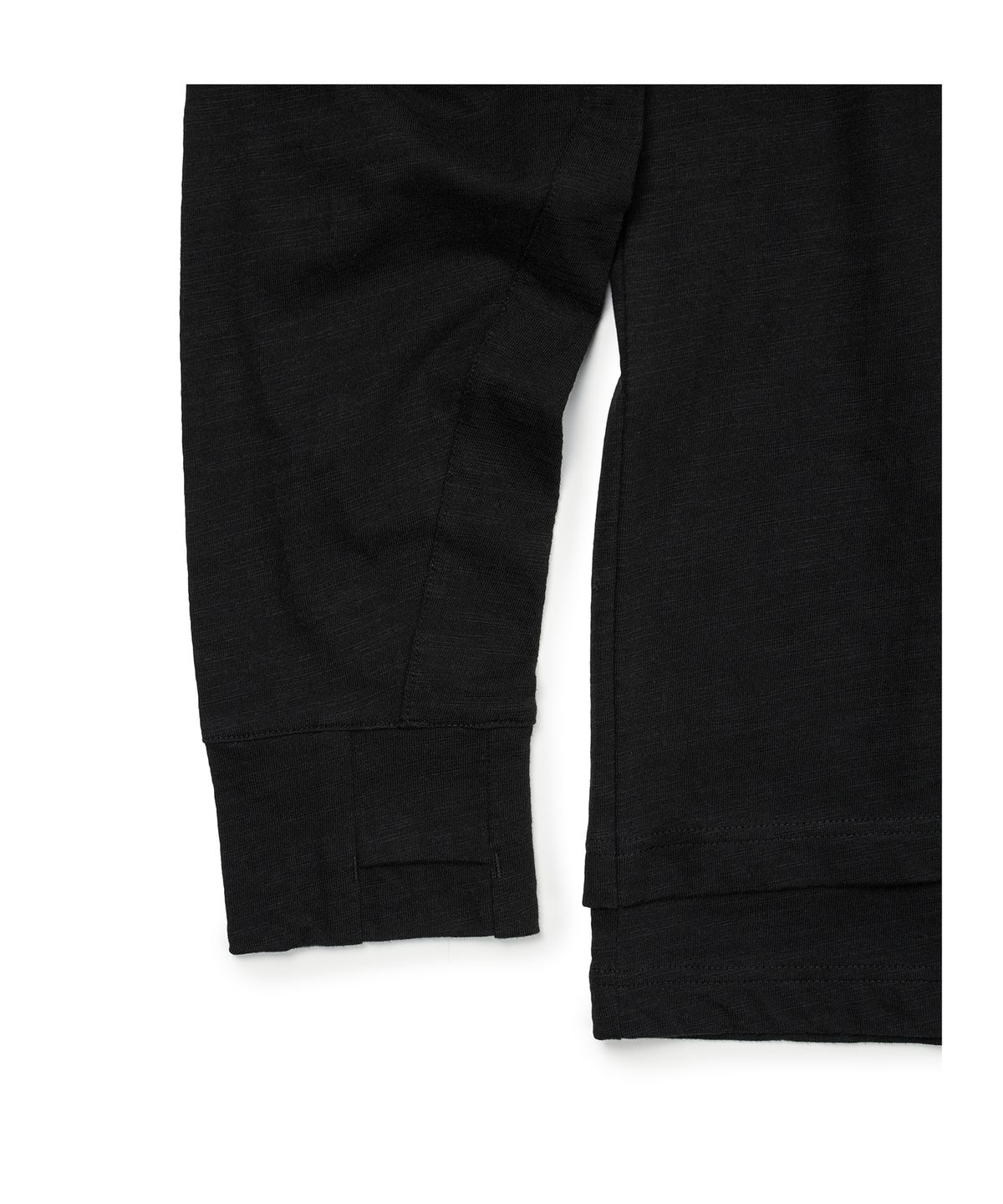 이티씨이(ETCE) LAYERED HENLEY NECK LONG SLEEVE (BLACK)