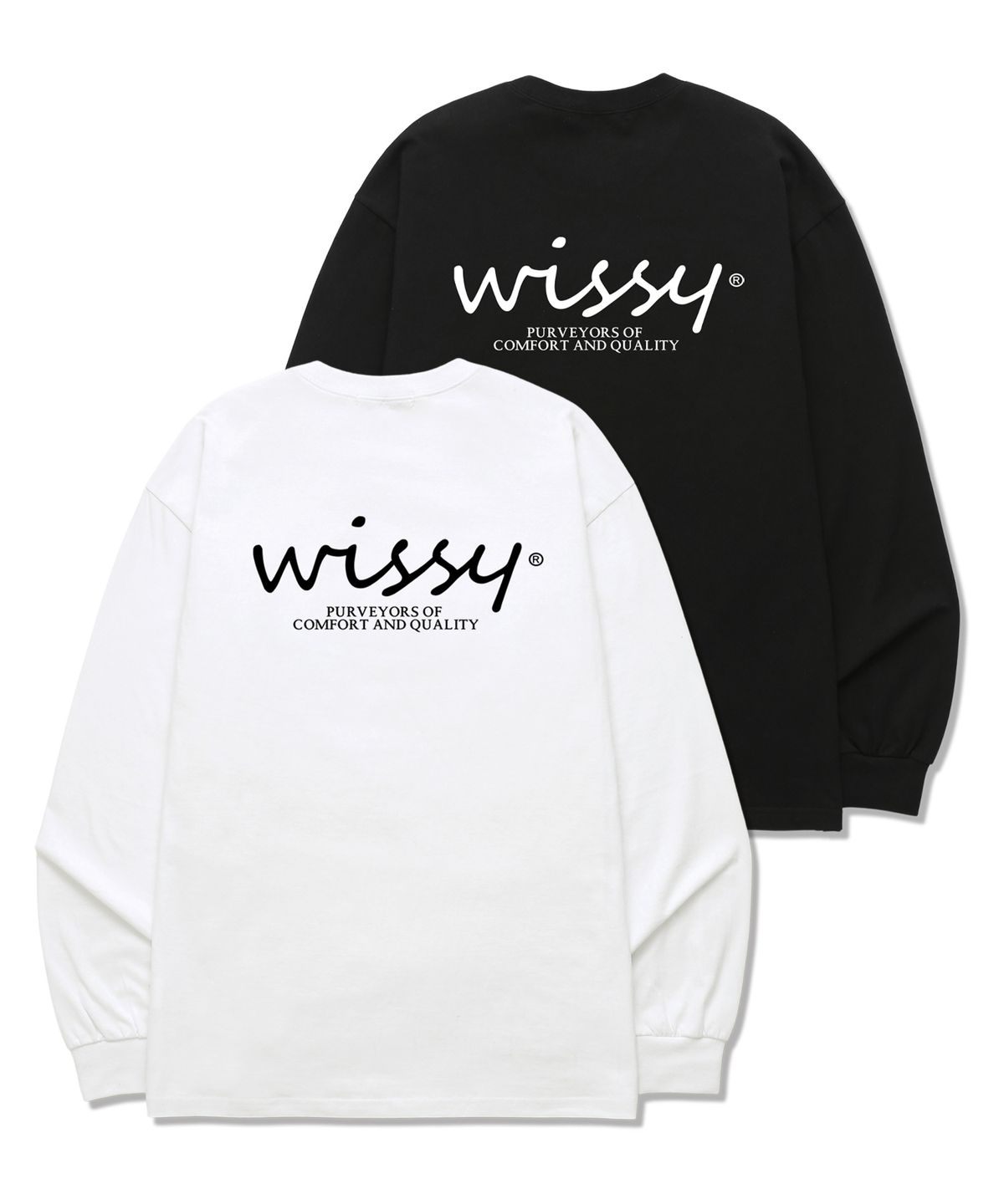 위씨(WISSY) BASIC LOGO 긴팔 티셔츠 (WLS026) 화이트