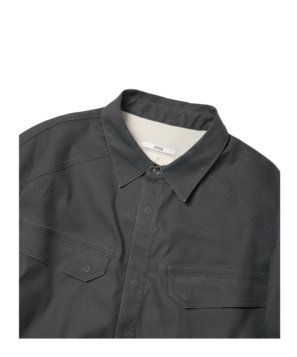 이티씨이(ETCE) WASHED TWO POCKET SHIRT (GRAY)