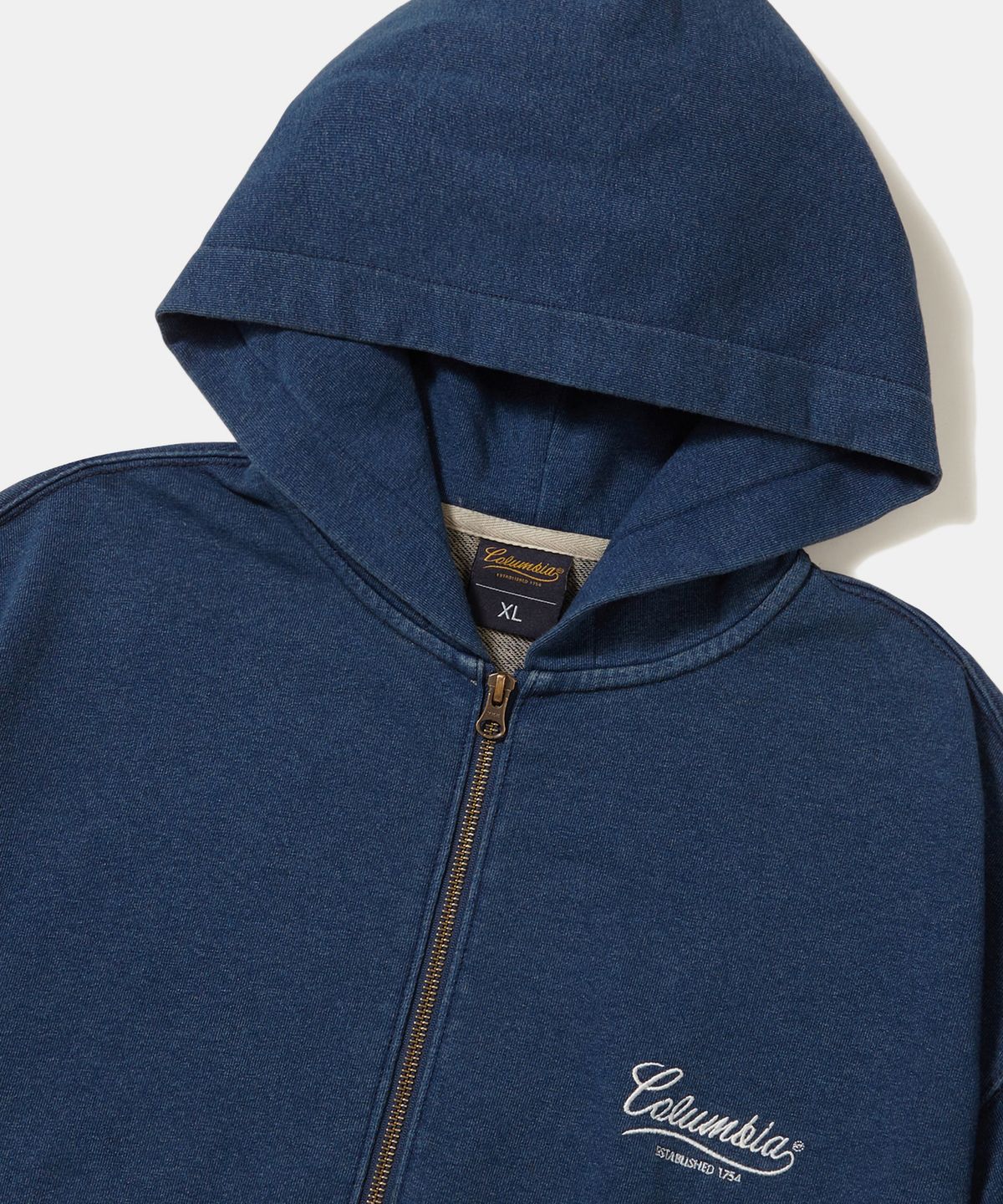 컬럼비아 유니버시티(COLUMBIA UNIVERSITY) NY STREET TAIL DENIM TERRY H/ZIP HOODIE_MIDNIGHT JEAN