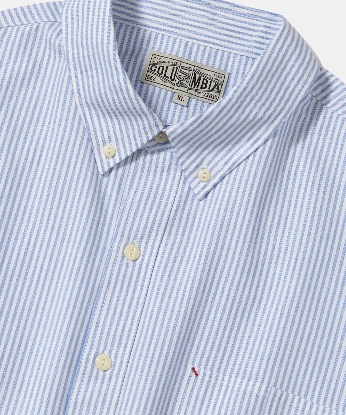 컬럼비아 유니버시티(COLUMBIA UNIVERSITY) SL-LABEL ONE POCKET OXFORD SHIRTS_BLUE STRIPE