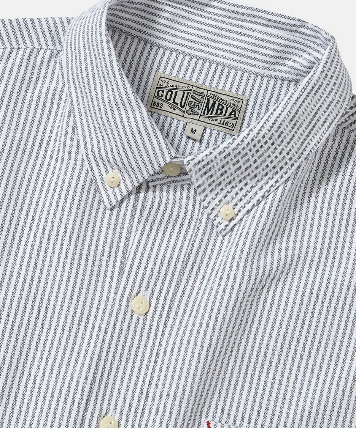 컬럼비아 유니버시티(COLUMBIA UNIVERSITY) SL-LABEL ONE POCKET OXFORD SHIRTS_GRAY STRIPE