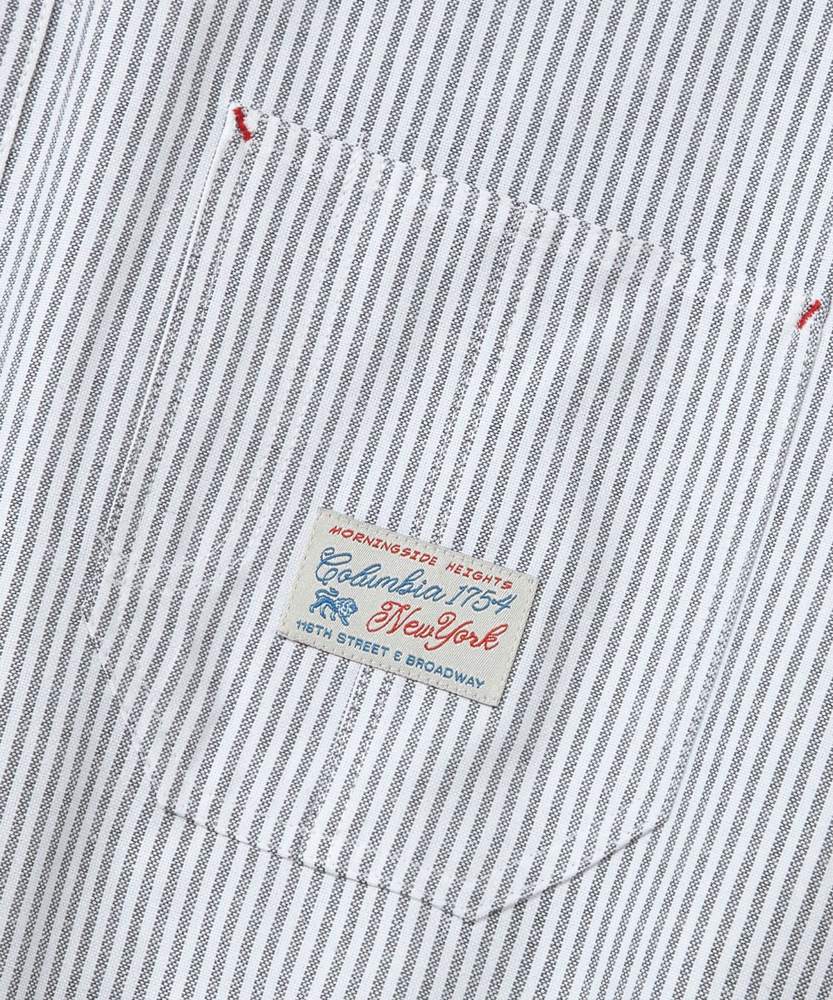 컬럼비아 유니버시티(COLUMBIA UNIVERSITY) SL-LABEL ONE POCKET OXFORD SHIRTS_GRAY STRIPE