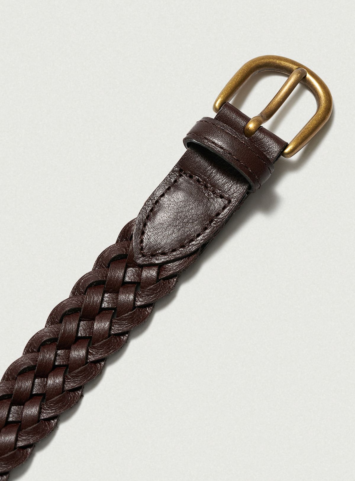 더바넷(THEBARNNET) Slim Leather Twist Belt_Brown