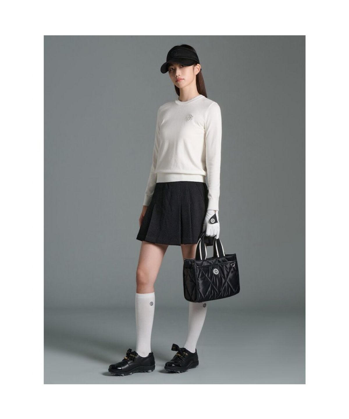 빈폴골프(BEANPOLE GOLF) 여성 원포인트 라운드넥 풀오버  아이보리