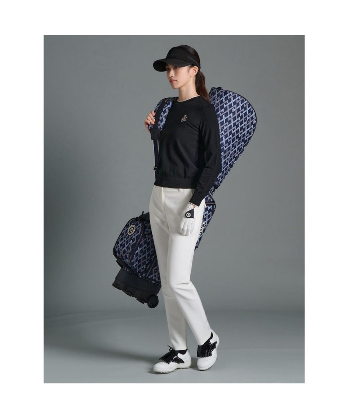 빈폴골프(BEANPOLE GOLF) 여성 원포인트 라운드넥 풀오버  블랙
