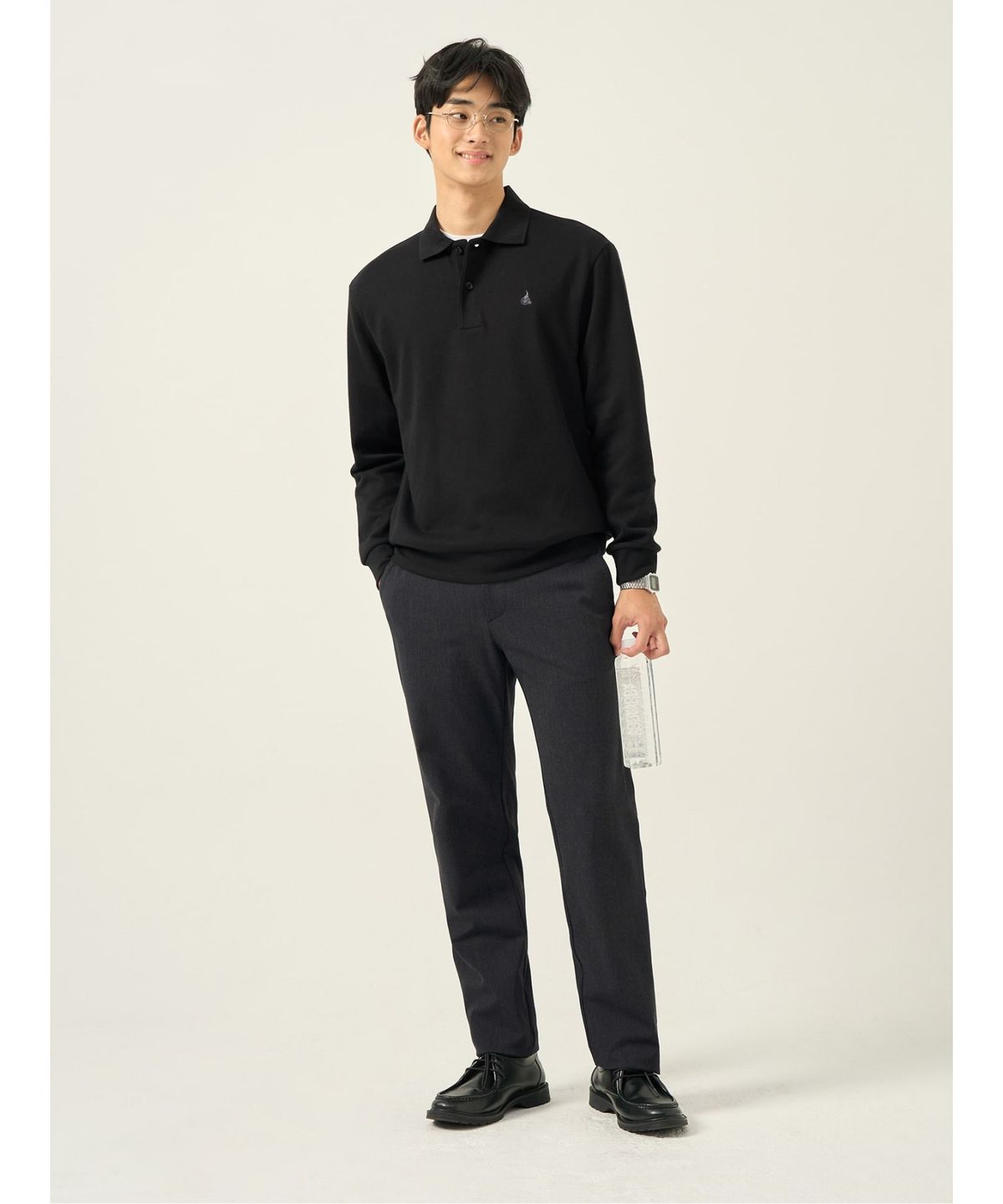 빈폴 멘(BEANPOLE MEN) 폴리 혼방 스탠다드핏 슬랙스  애쉬