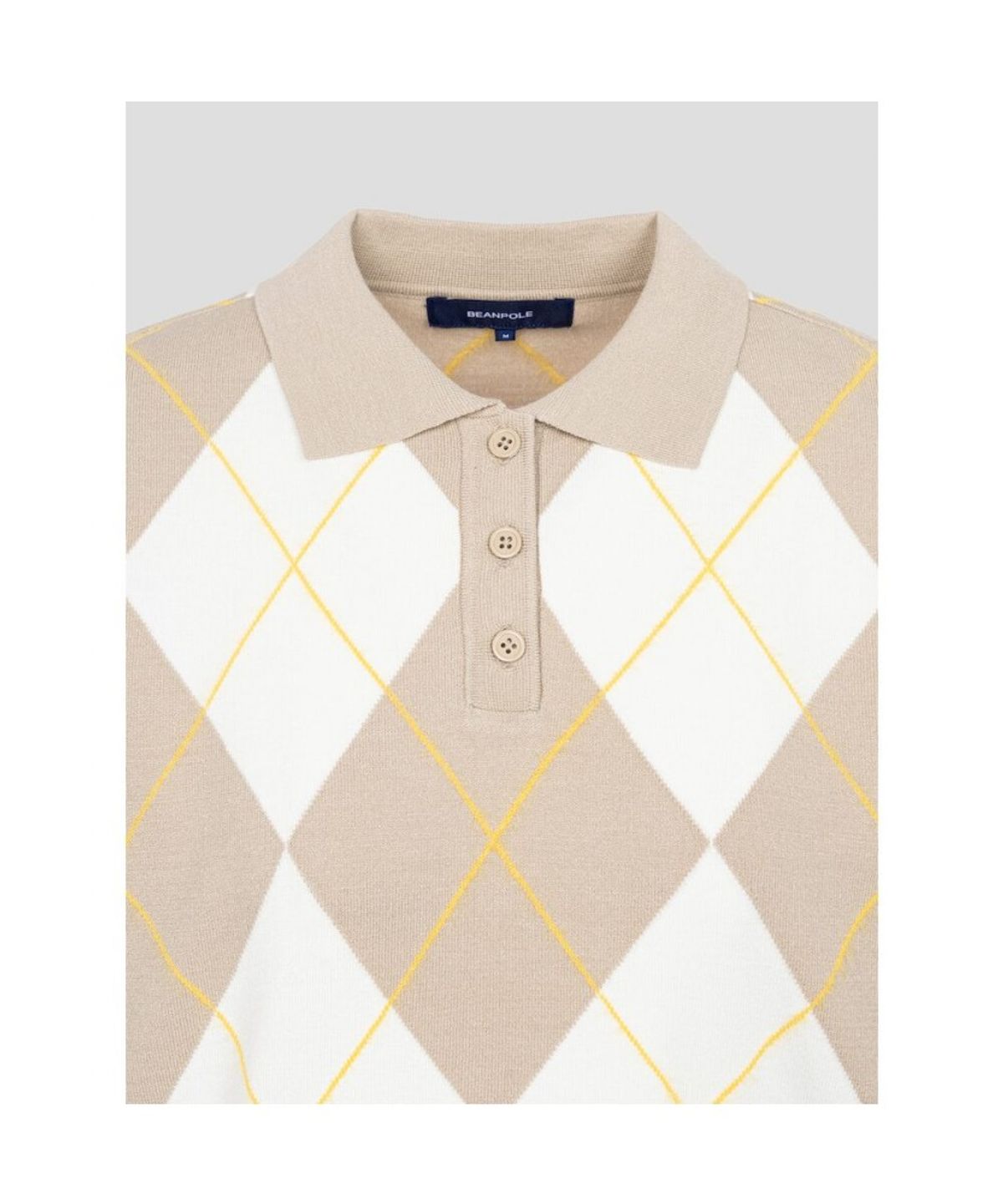 빈폴골프(BEANPOLE GOLF) 여성 아가일 칼라 니트 풀오버  베이지