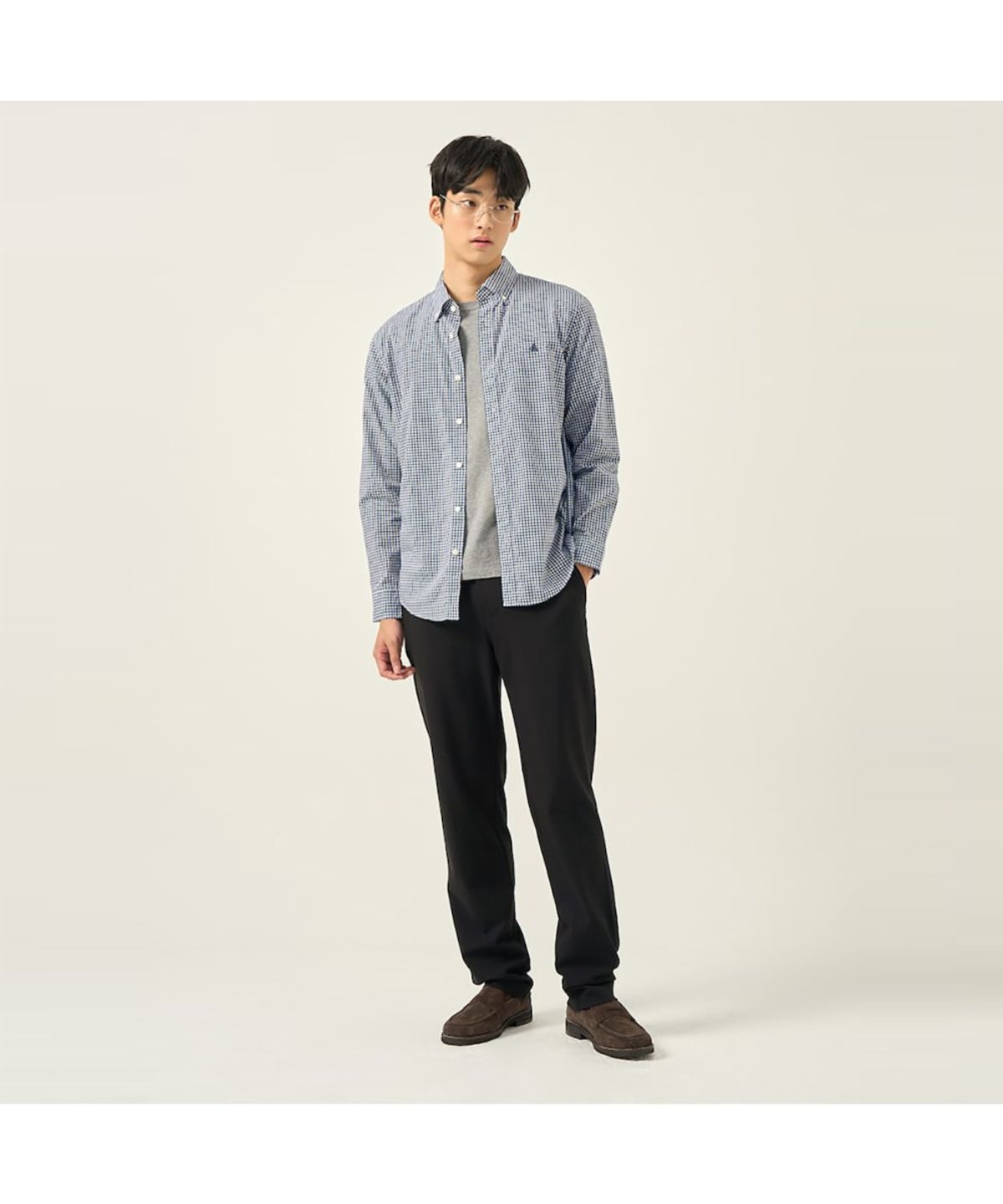 빈폴 멘(BEANPOLE MEN) 폴리 혼방 스탠다드핏 슬랙스  블랙