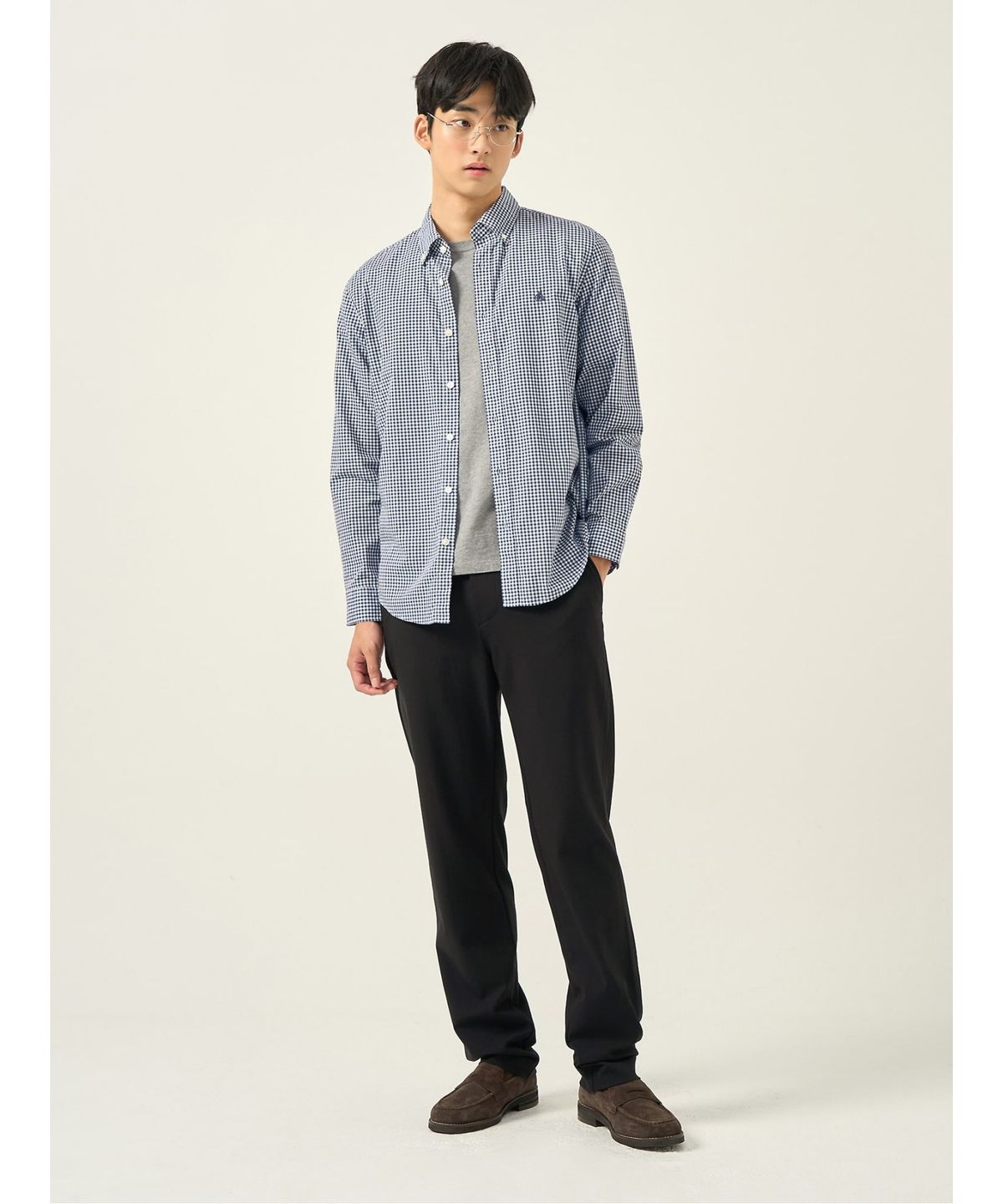 빈폴 멘(BEANPOLE MEN) 폴리 혼방 스탠다드핏 슬랙스  블랙
