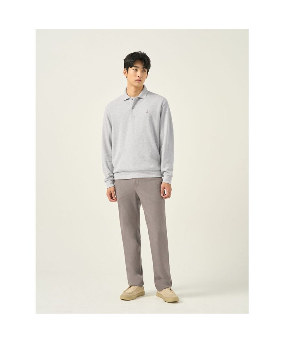 빈폴 멘(BEANPOLE MEN) 폴리 혼방 스탠다드핏 슬랙스  베이지