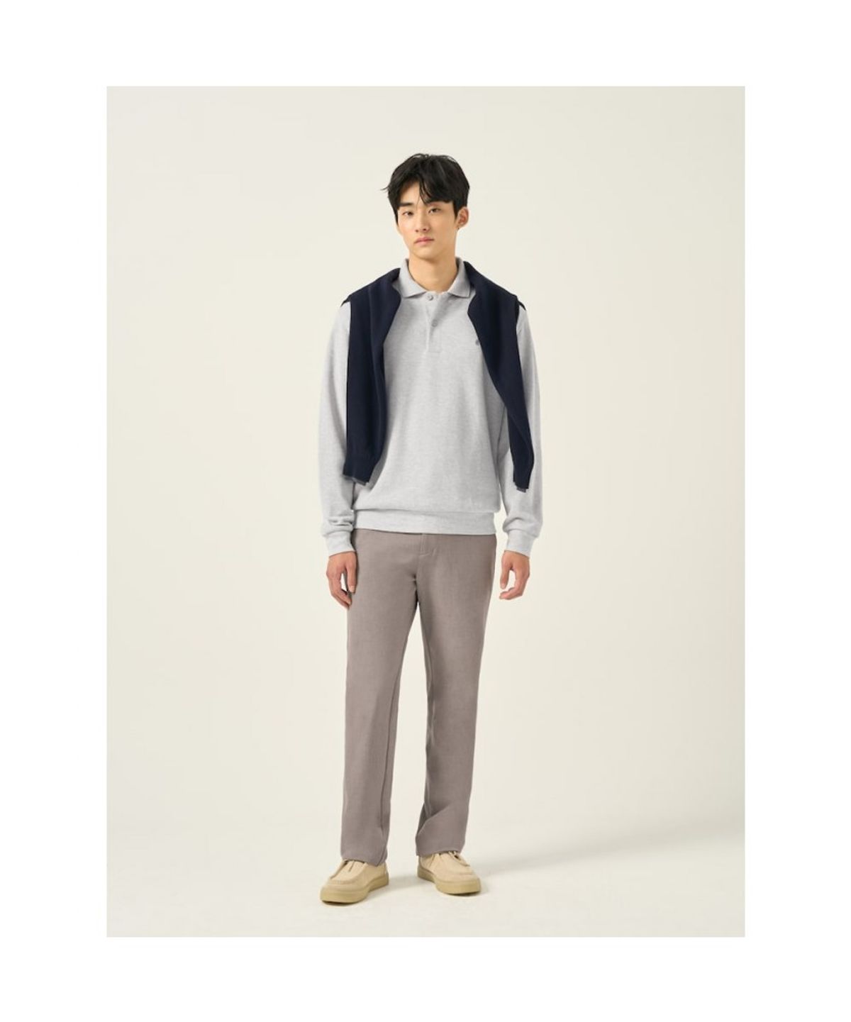 빈폴 멘(BEANPOLE MEN) 폴리 혼방 스탠다드핏 슬랙스  베이지