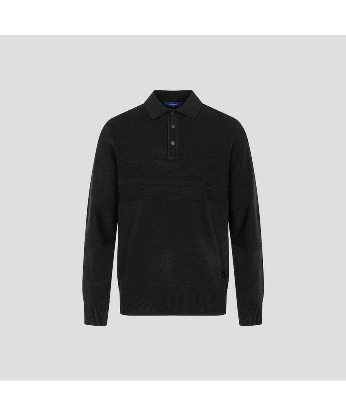 빈폴골프(BEANPOLE GOLF) 남성 투톤 스트라이프 니트 칼라티  블랙