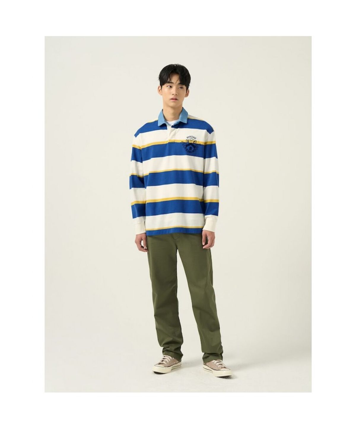 빈폴 멘(BEANPOLE MEN) 럭비 티셔츠  블루
