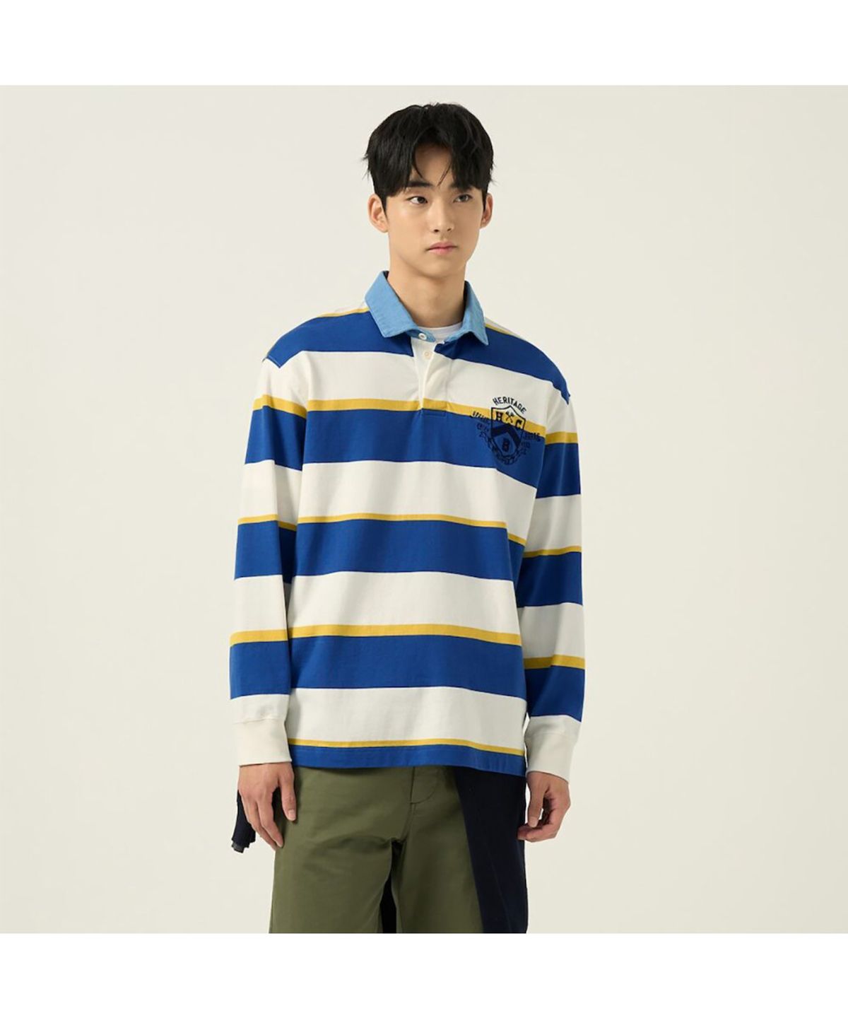 빈폴 멘(BEANPOLE MEN) 럭비 티셔츠  블루