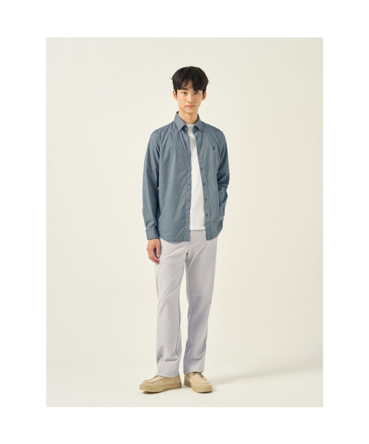 빈폴 멘(BEANPOLE MEN) 폴리 혼방 스탠다드핏 슬랙스  아이보리