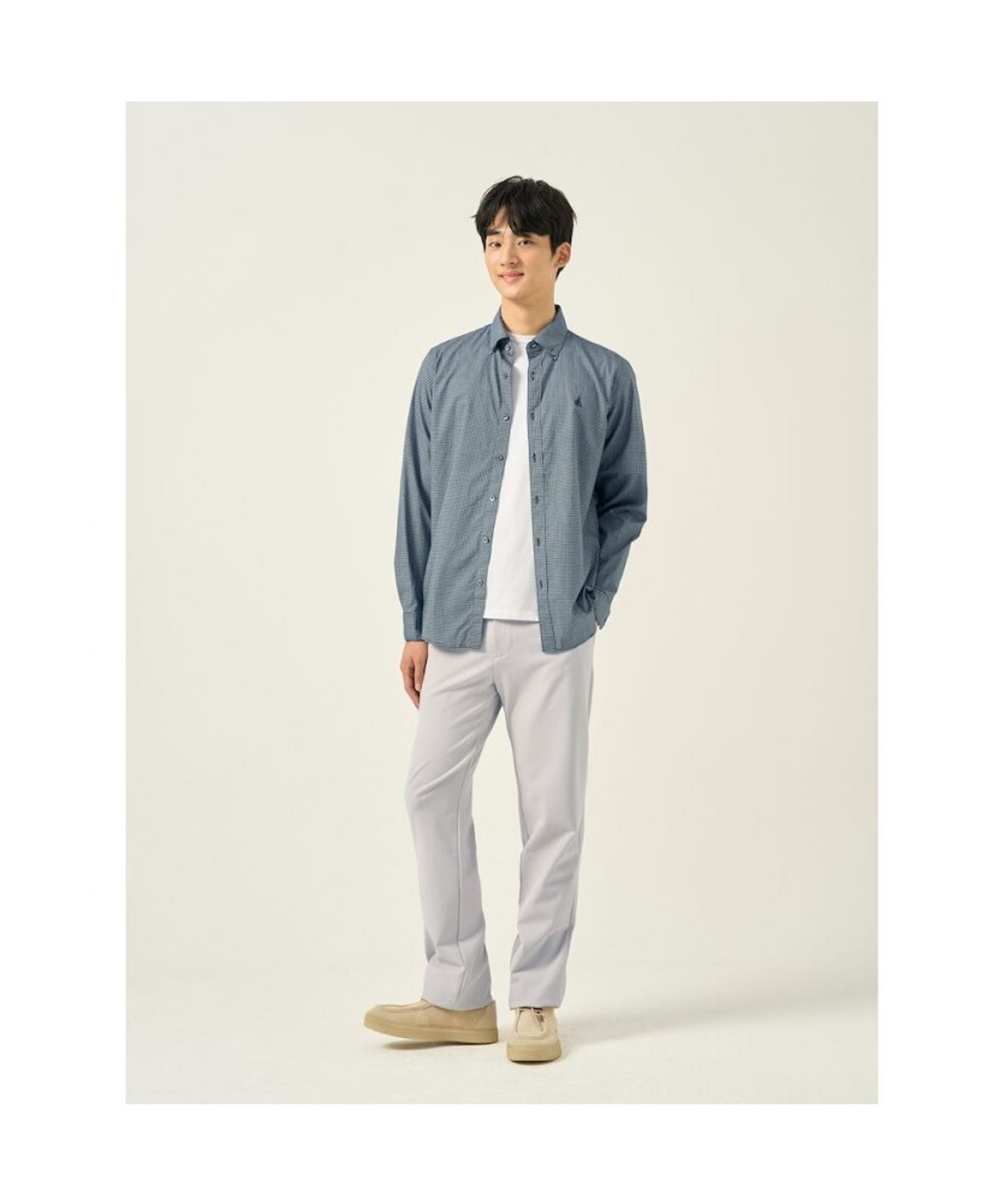 빈폴 멘(BEANPOLE MEN) 폴리 혼방 스탠다드핏 슬랙스  아이보리