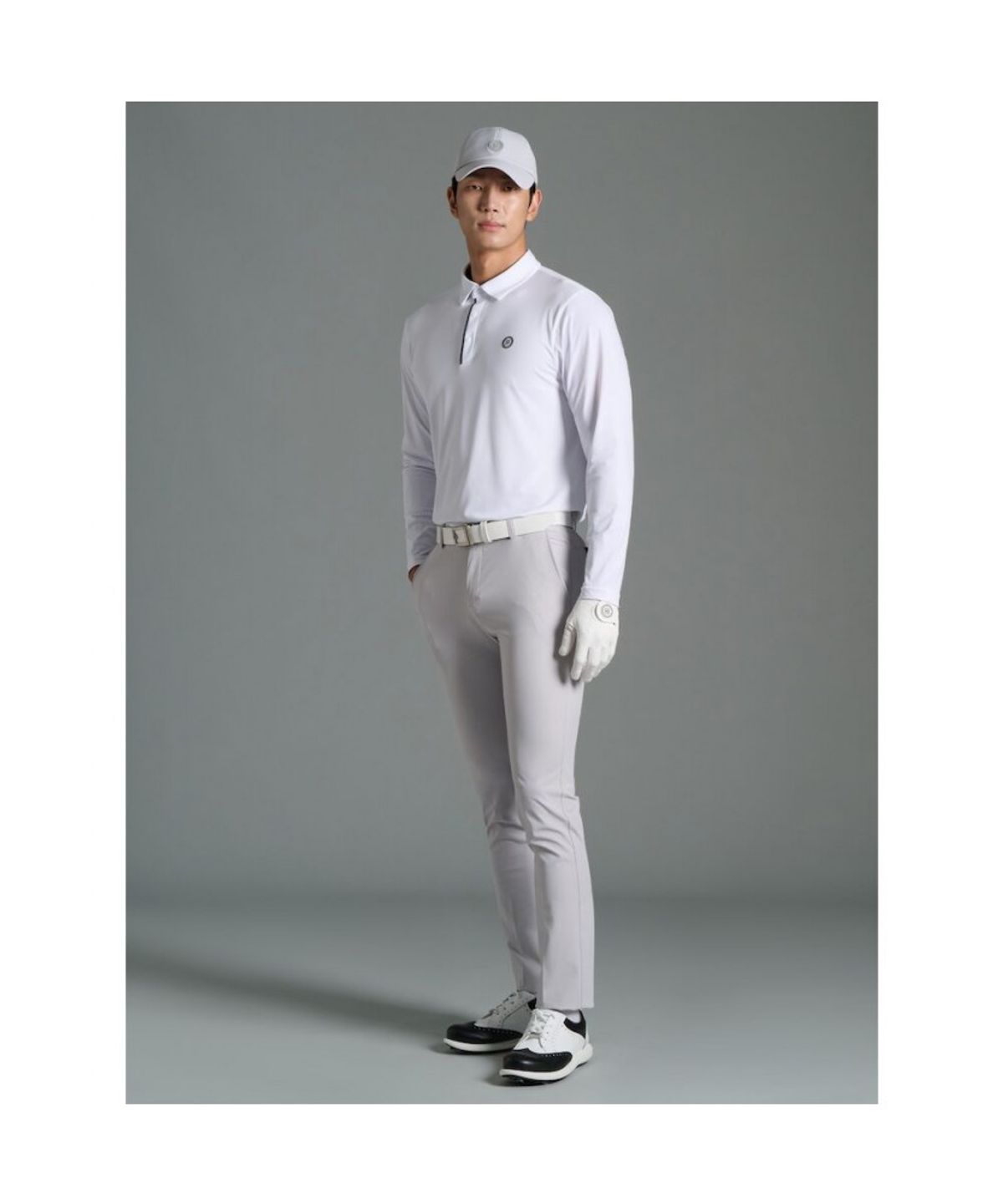 빈폴골프(BEANPOLE GOLF) 남성 소매 배색 칼라 티셔츠  화이트