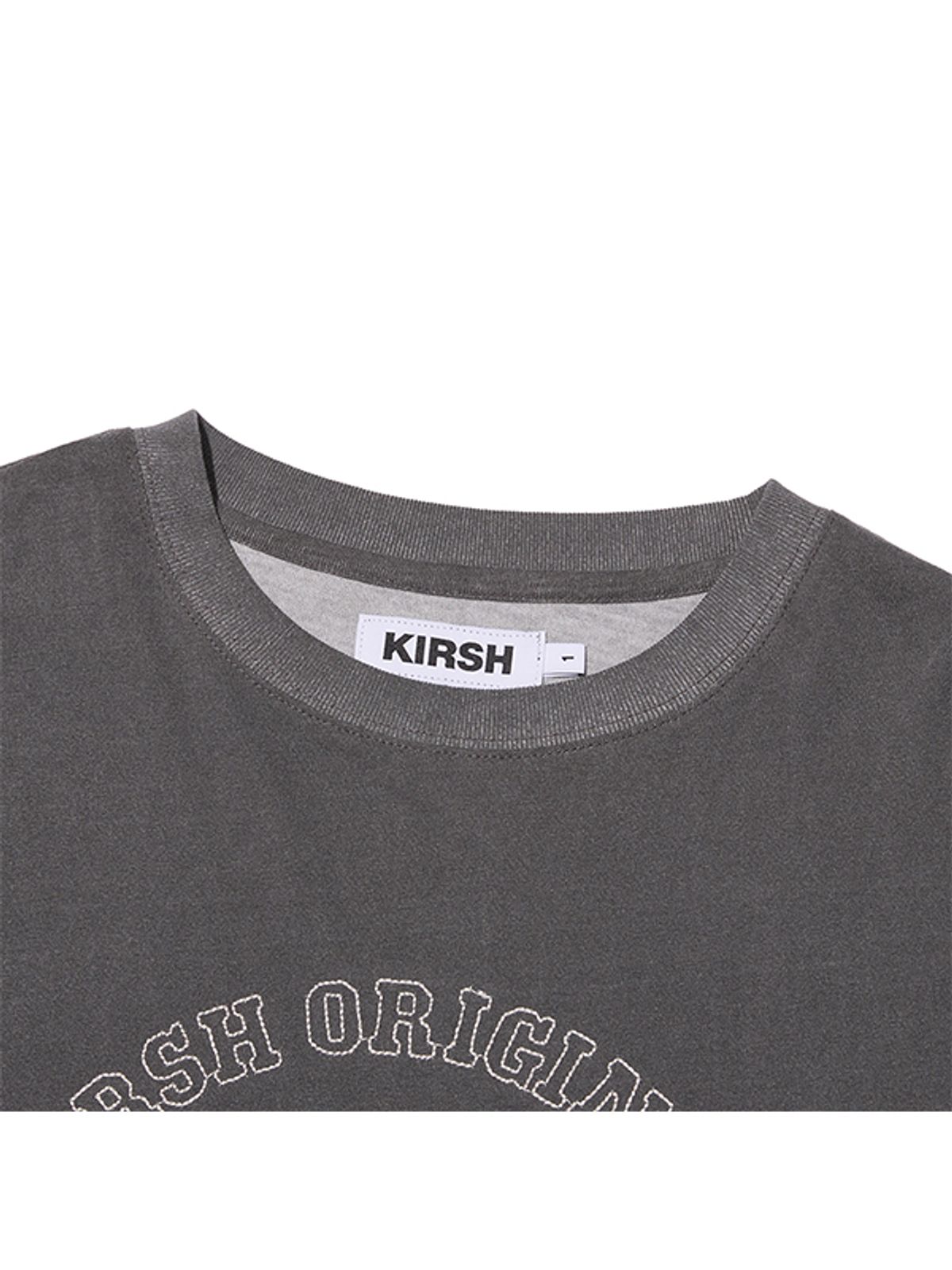 키르시(KIRSH) 피그먼트 다잉 아치 체리 롱 슬리브 탑 [차콜]