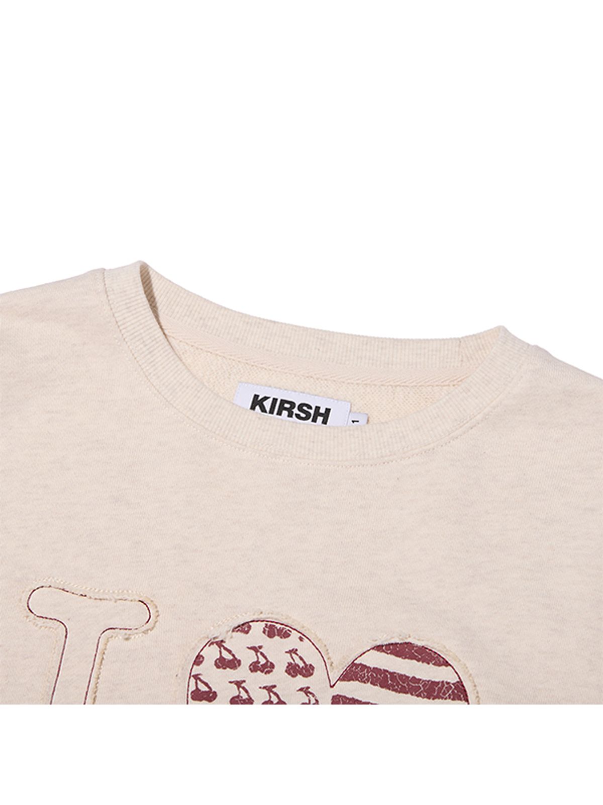 키르시(KIRSH) 아이러브 키르시 컷오프 스웻셔츠 [오트밀]