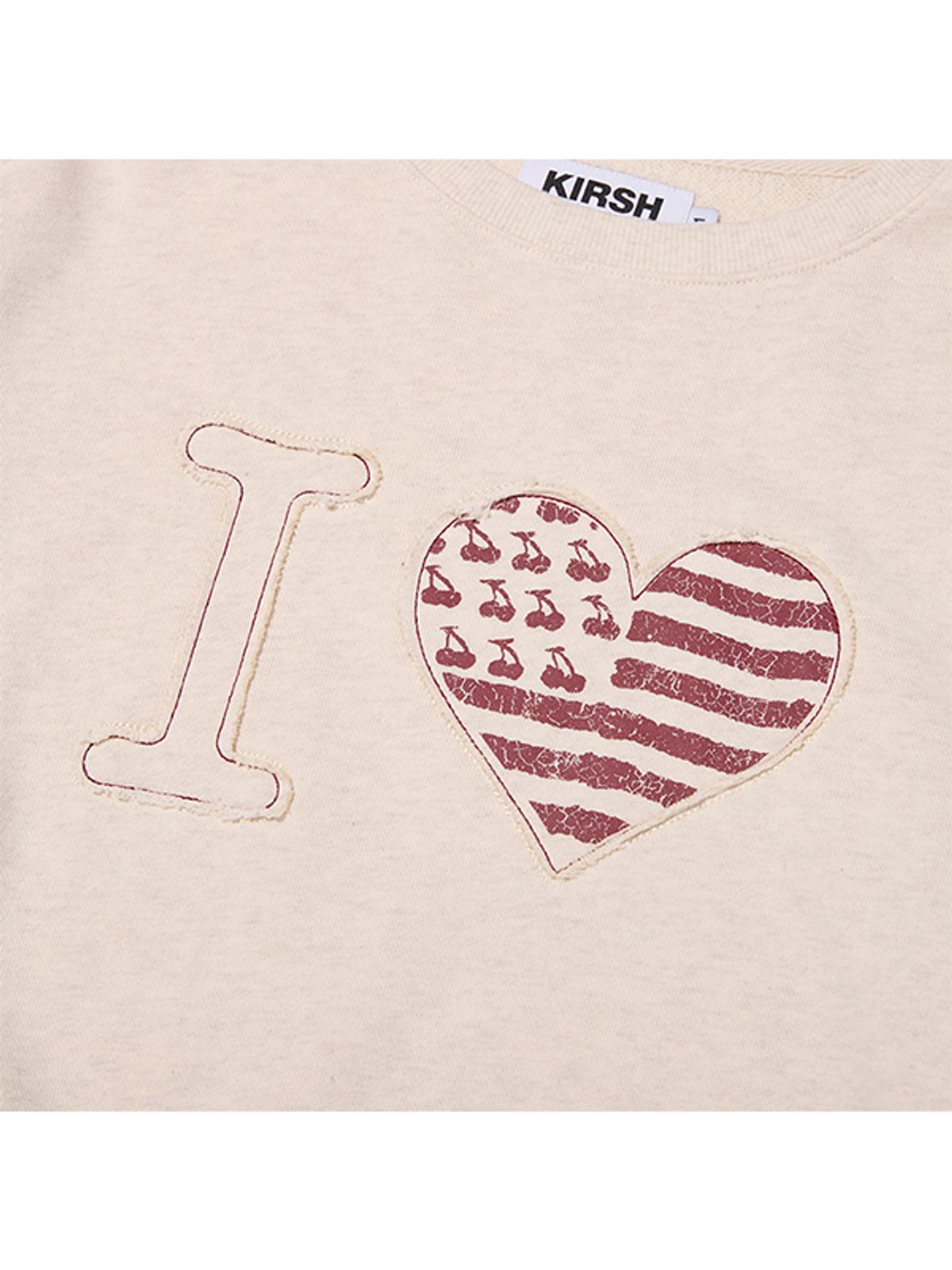 키르시(KIRSH) 아이러브 키르시 컷오프 스웻셔츠 [오트밀]