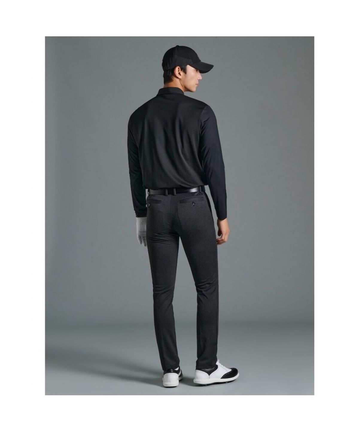 빈폴골프(BEANPOLE GOLF) 남성 소매 배색 칼라 티셔츠  블랙