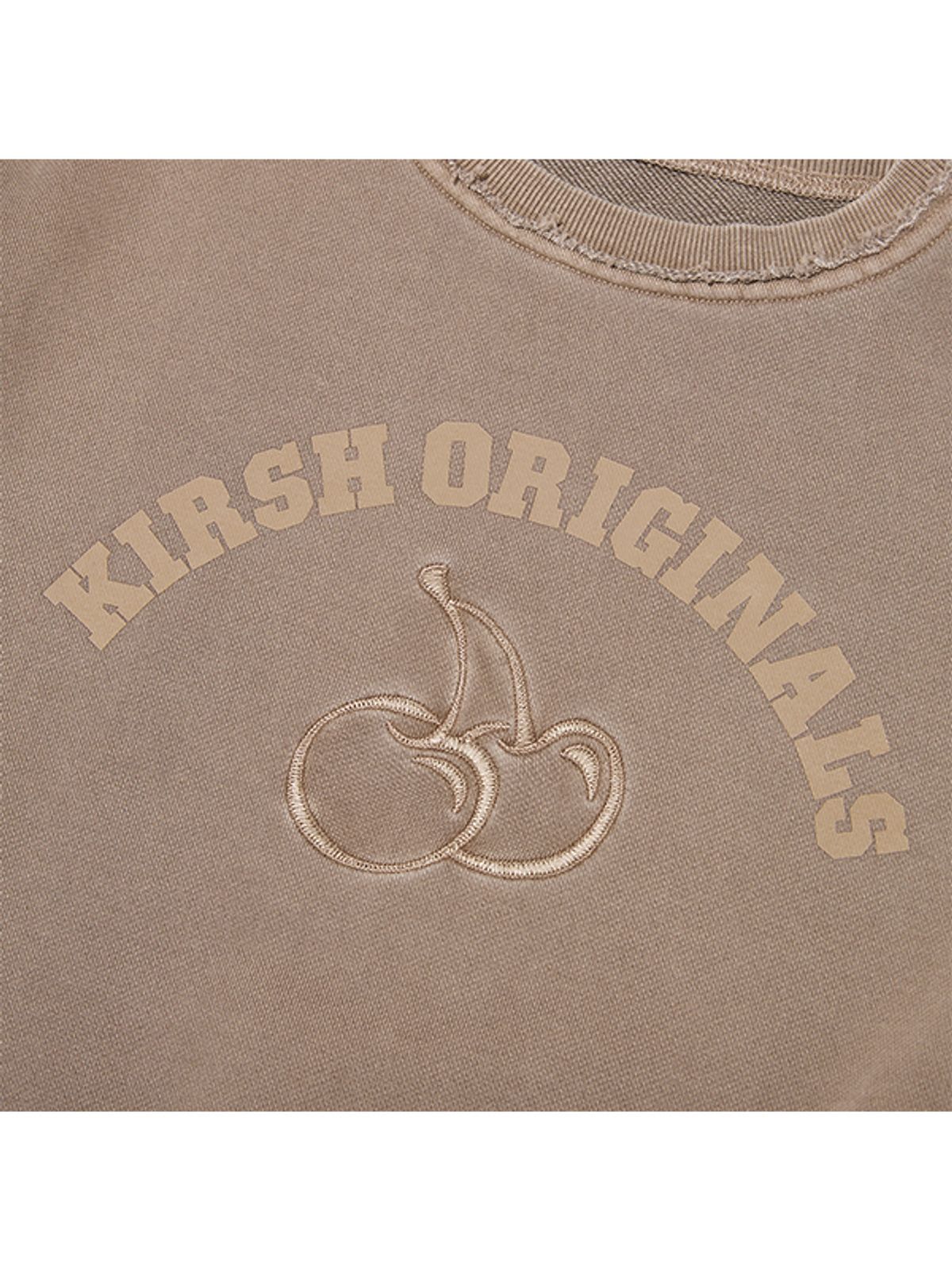키르시(KIRSH) 피그먼트 다잉 아치 체리 크롭 스웻셔츠 [브라운]
