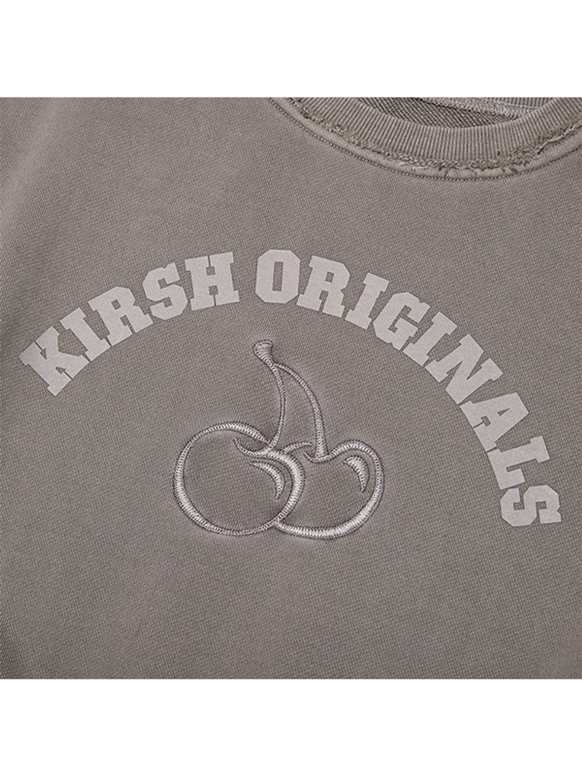 키르시(KIRSH) 피그먼트 다잉 아치 체리 크롭 스웻셔츠 [그레이]